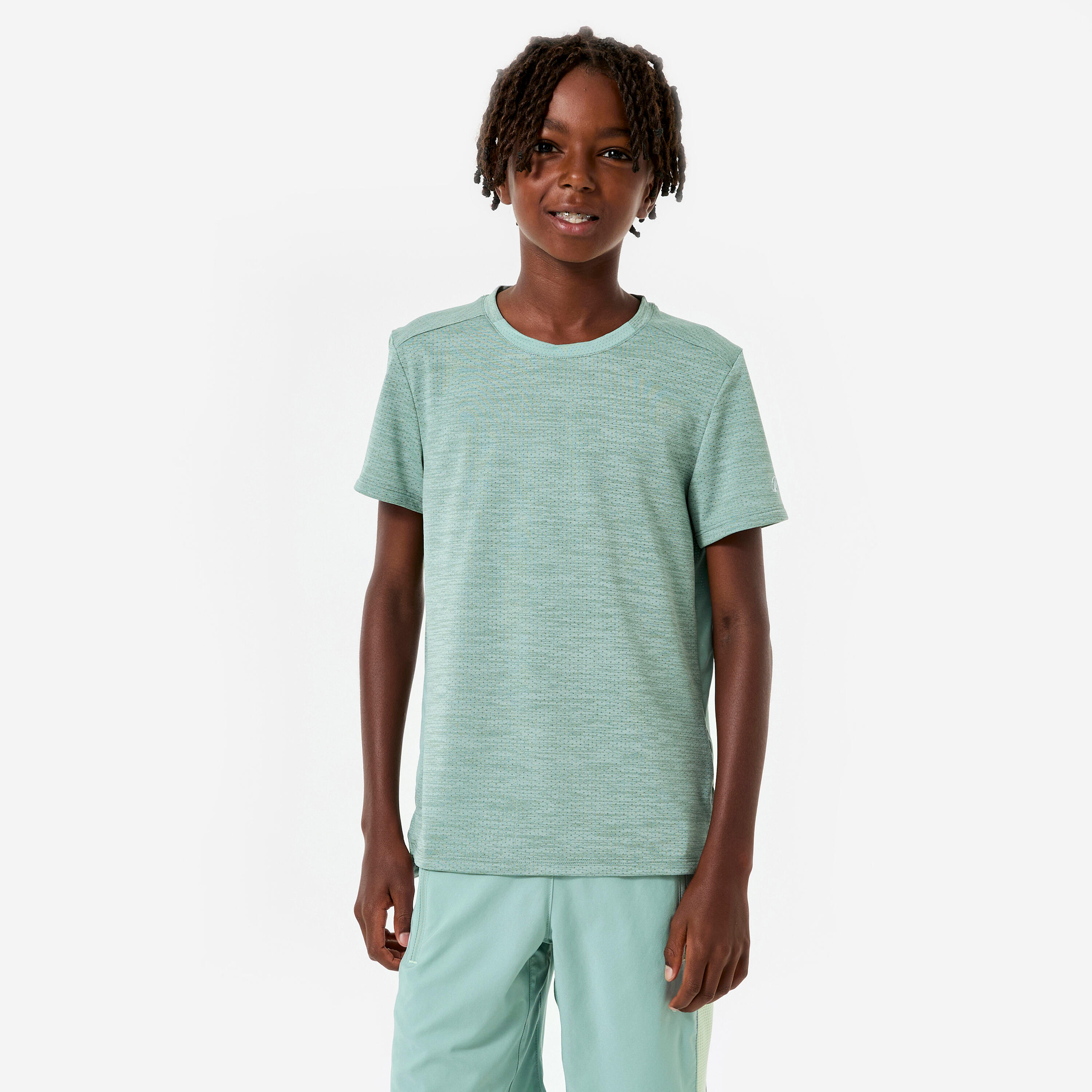 Kids' Multisport Breathable Technical T-Shirt - Frosted Green