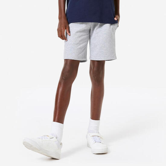 Short multisport coton enfant mixte, gris