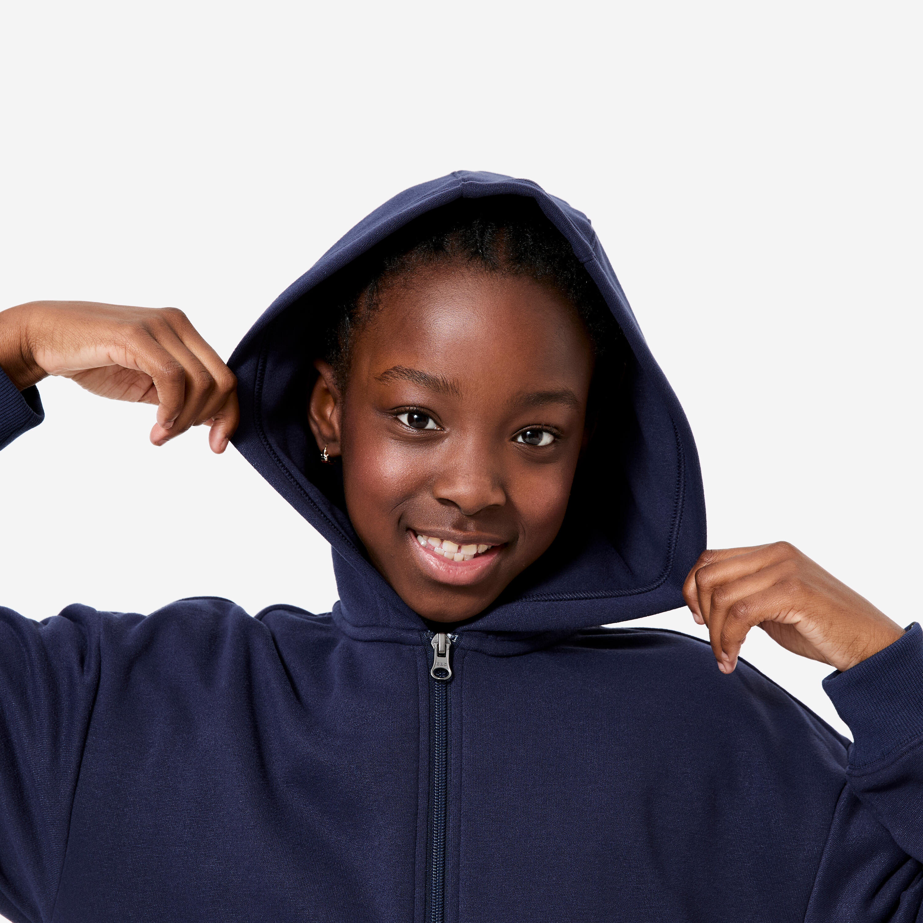 Ce sweat loose zippé avec capuche, bleu foncé 5/7