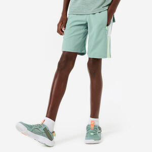 Pantalón Corto Múltiples Deportes Niños Verde-Blanco Transpirable
