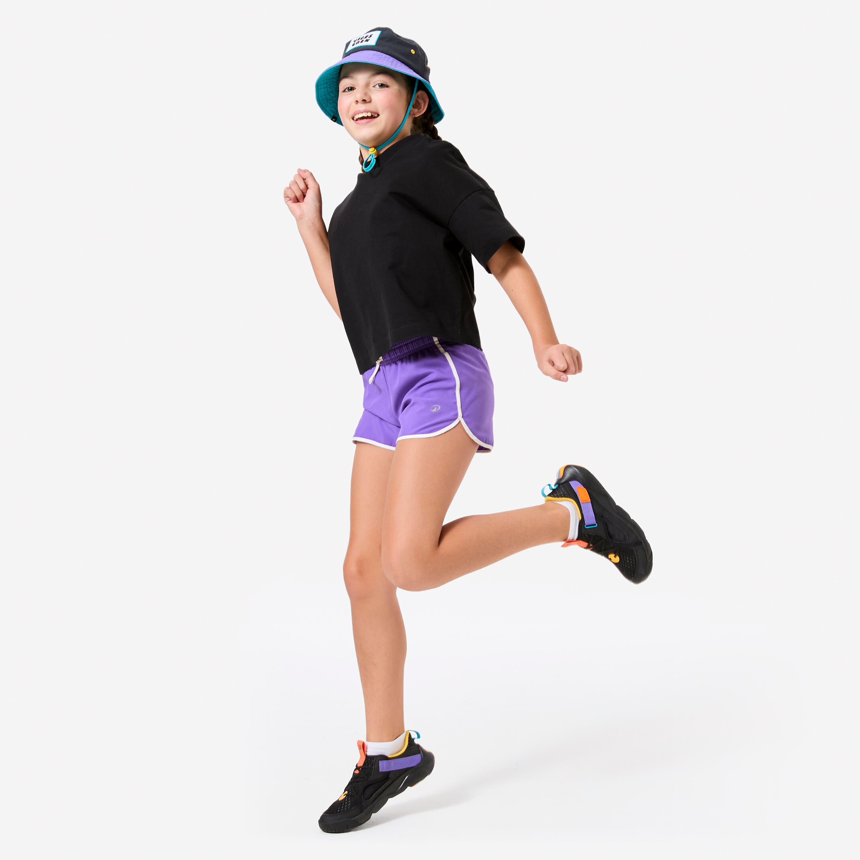 Pantalón Corto Múltiples Deportes Niña Violeta Transpirable 2/6
