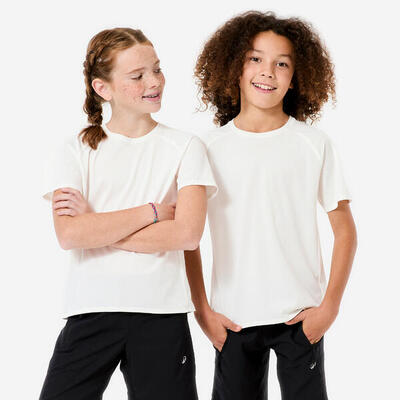 T-shirt bianca bambino ginnastica regular fit traspirante