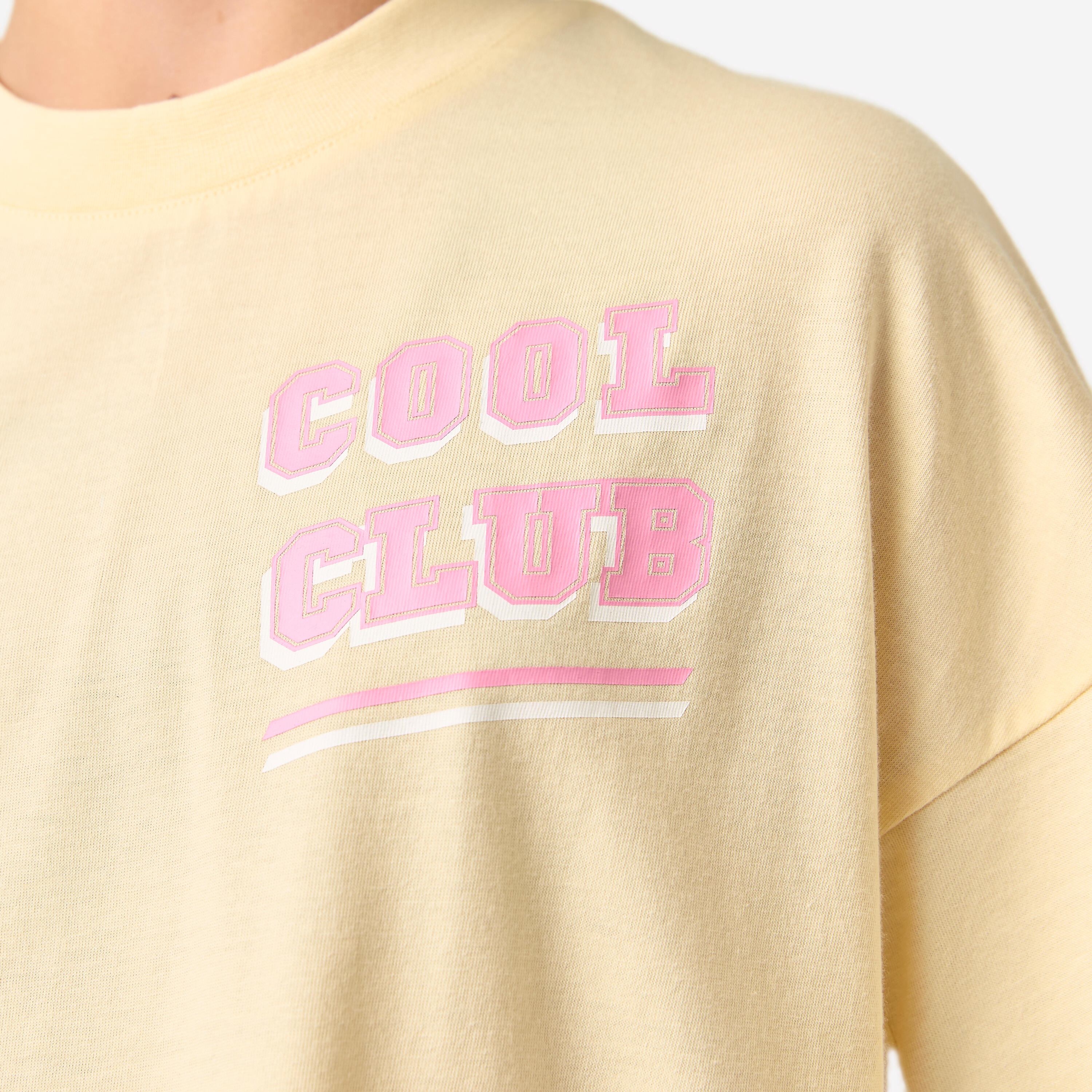 Tee-shirt oversize fille, jaune vanille 3/7