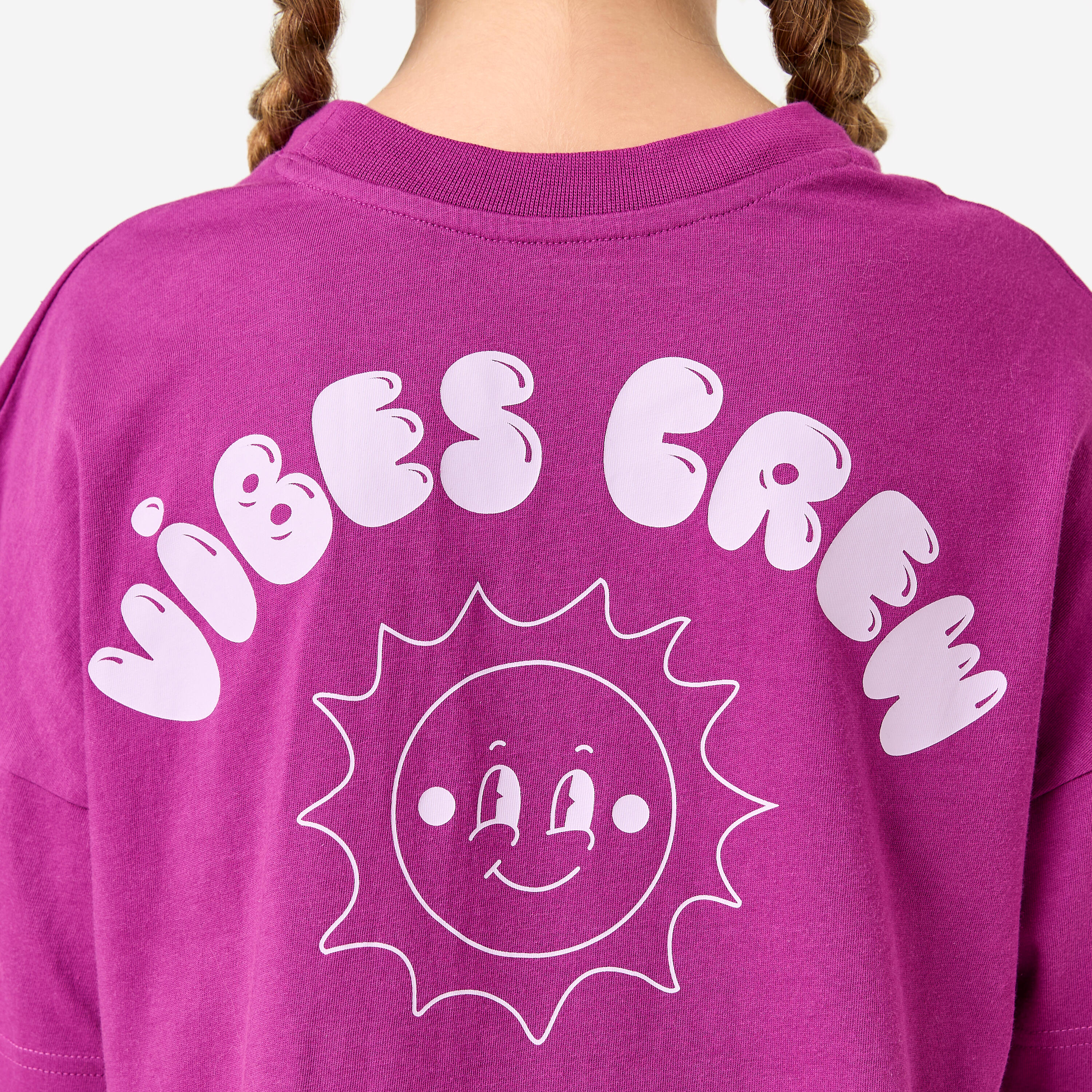 T-shirt bambina ginnastica oversize traspirante rosa 8/13