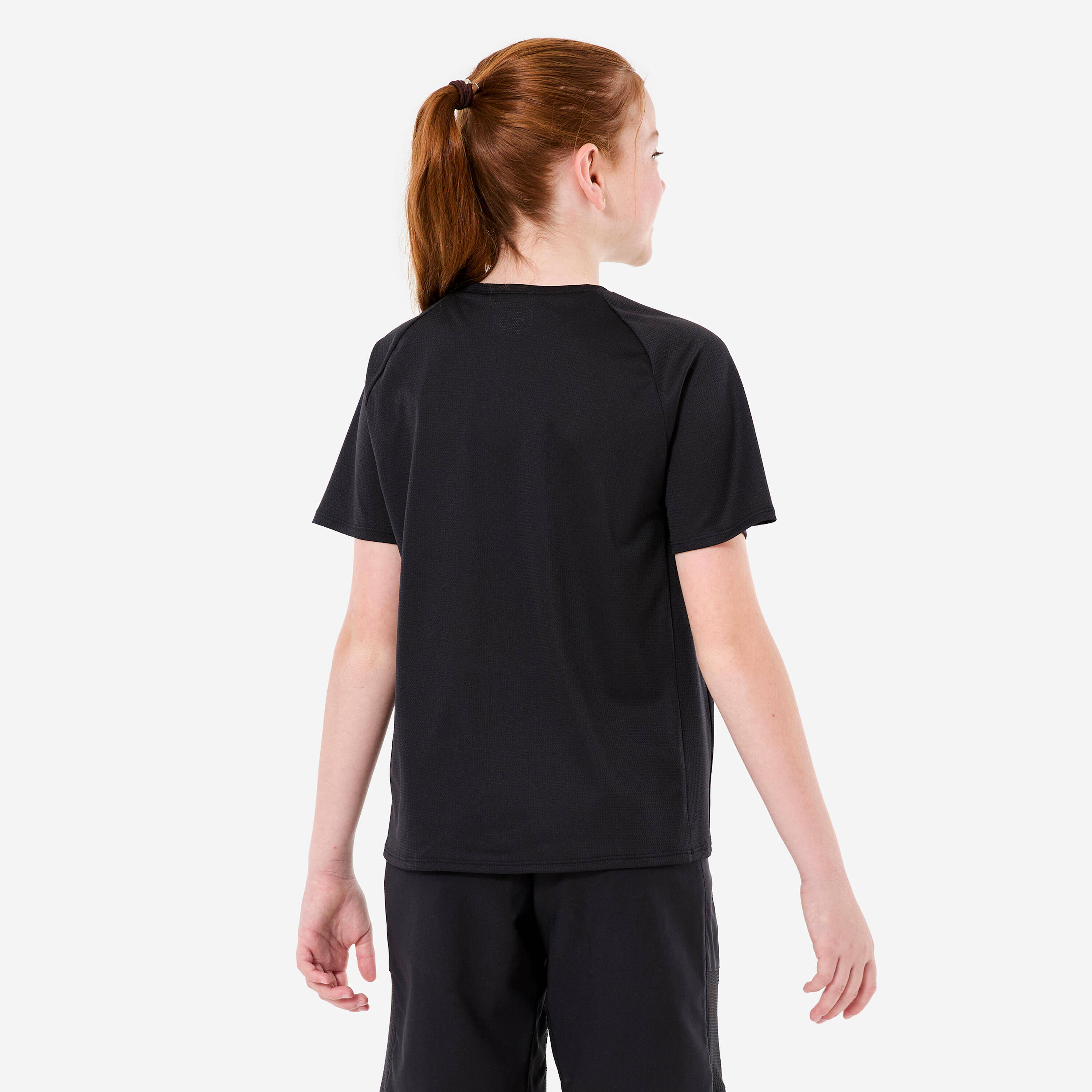 Kids' Unisex Plain Synthetic T-Shirt - Black -  4