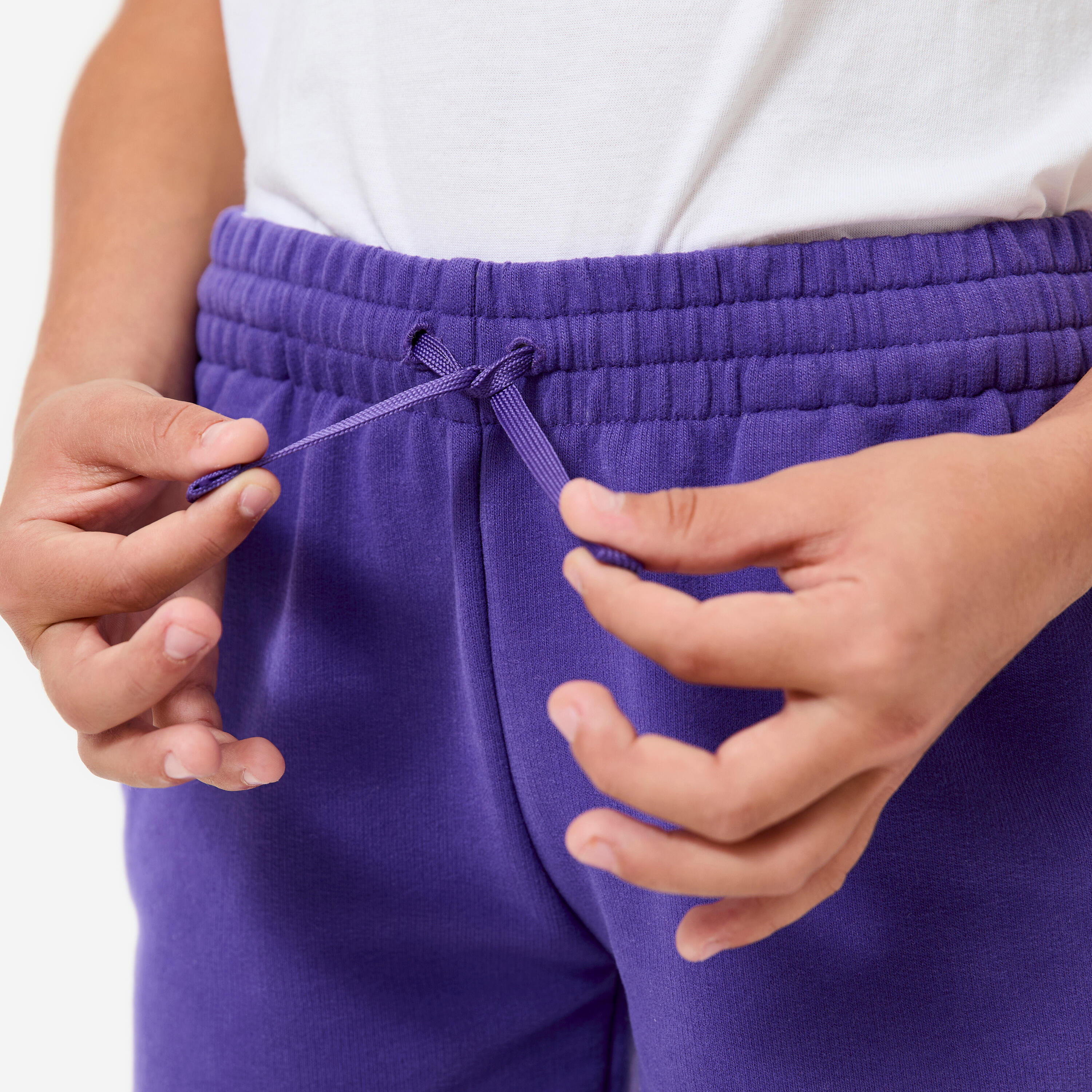 Pantaloncini bambino ginnastica regular fit cotone viola scuro 3/6