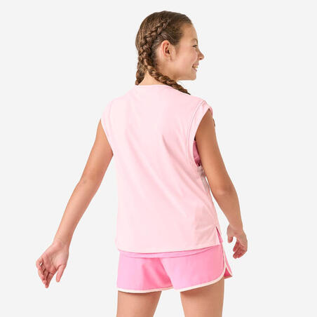 Футболка спортивна для дівчат 2-в-1 рожева