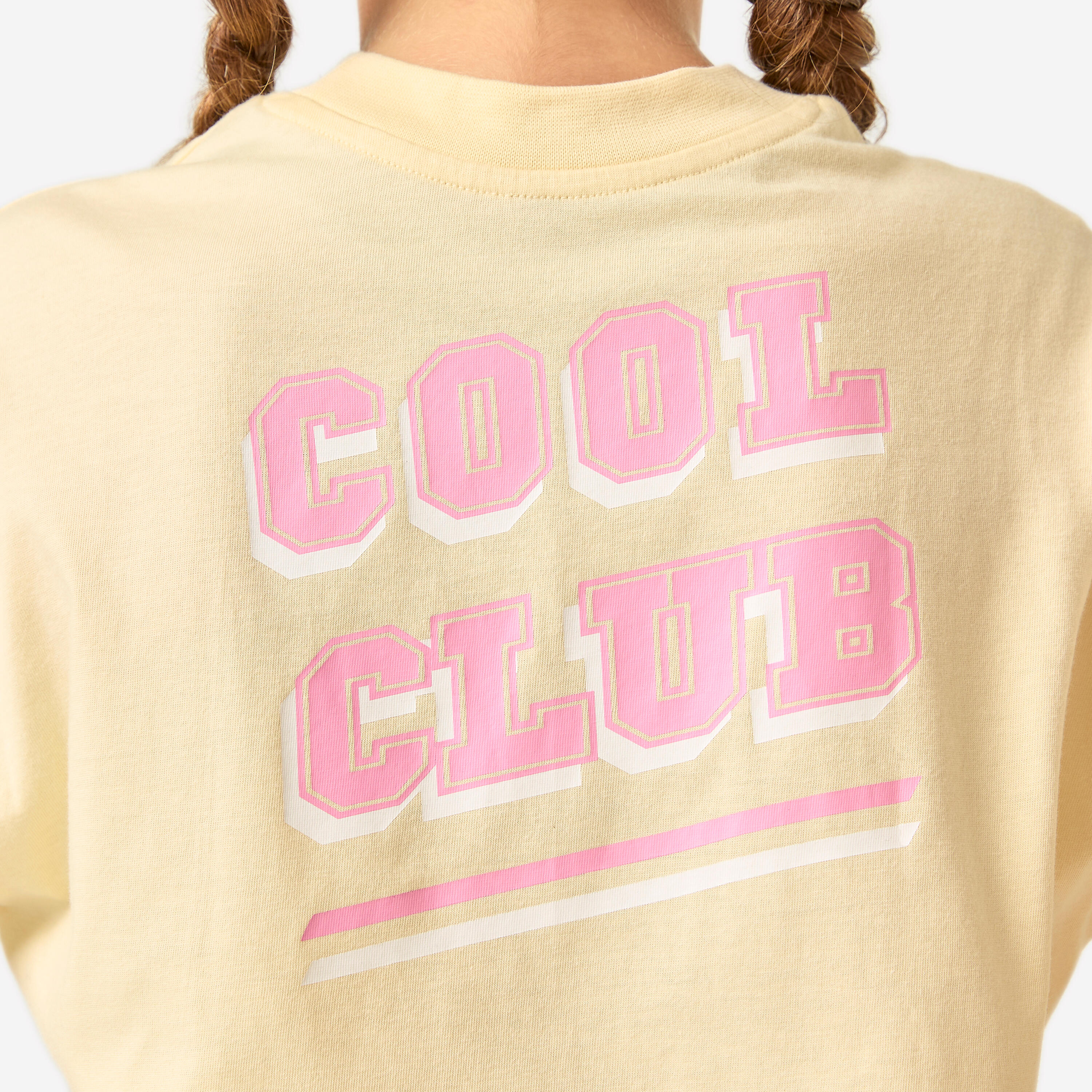 Tee-shirt oversize fille, jaune vanille 7/7