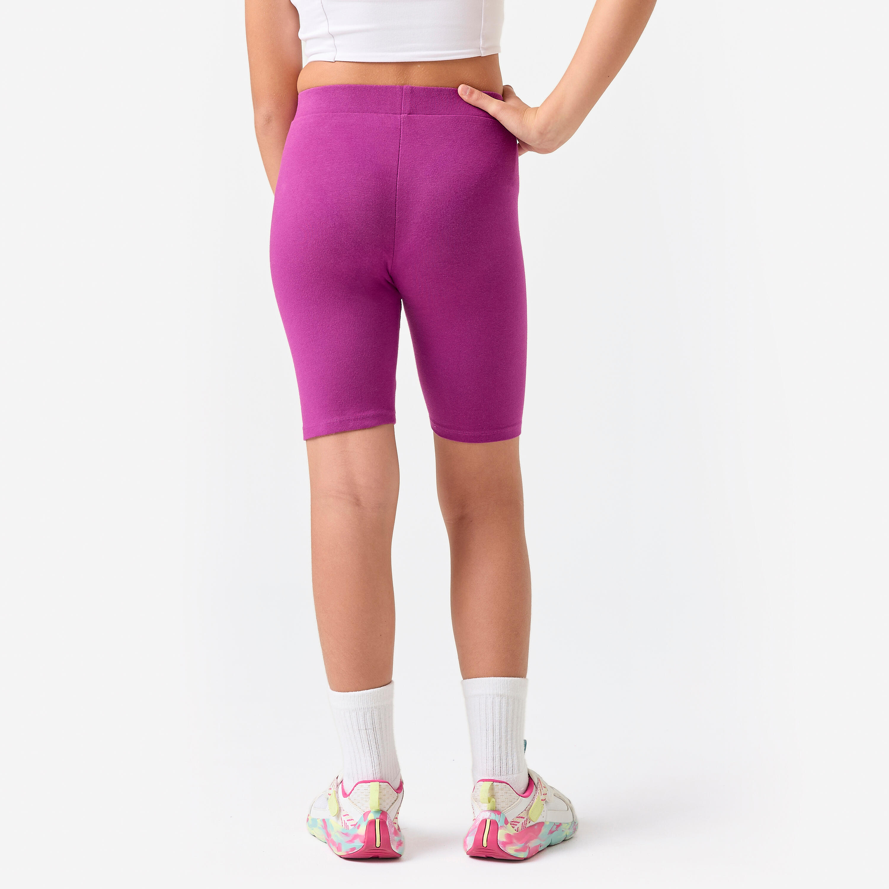 Mallas Ciclistas Múltiples Deportes Niña Violeta Algodón 4/9