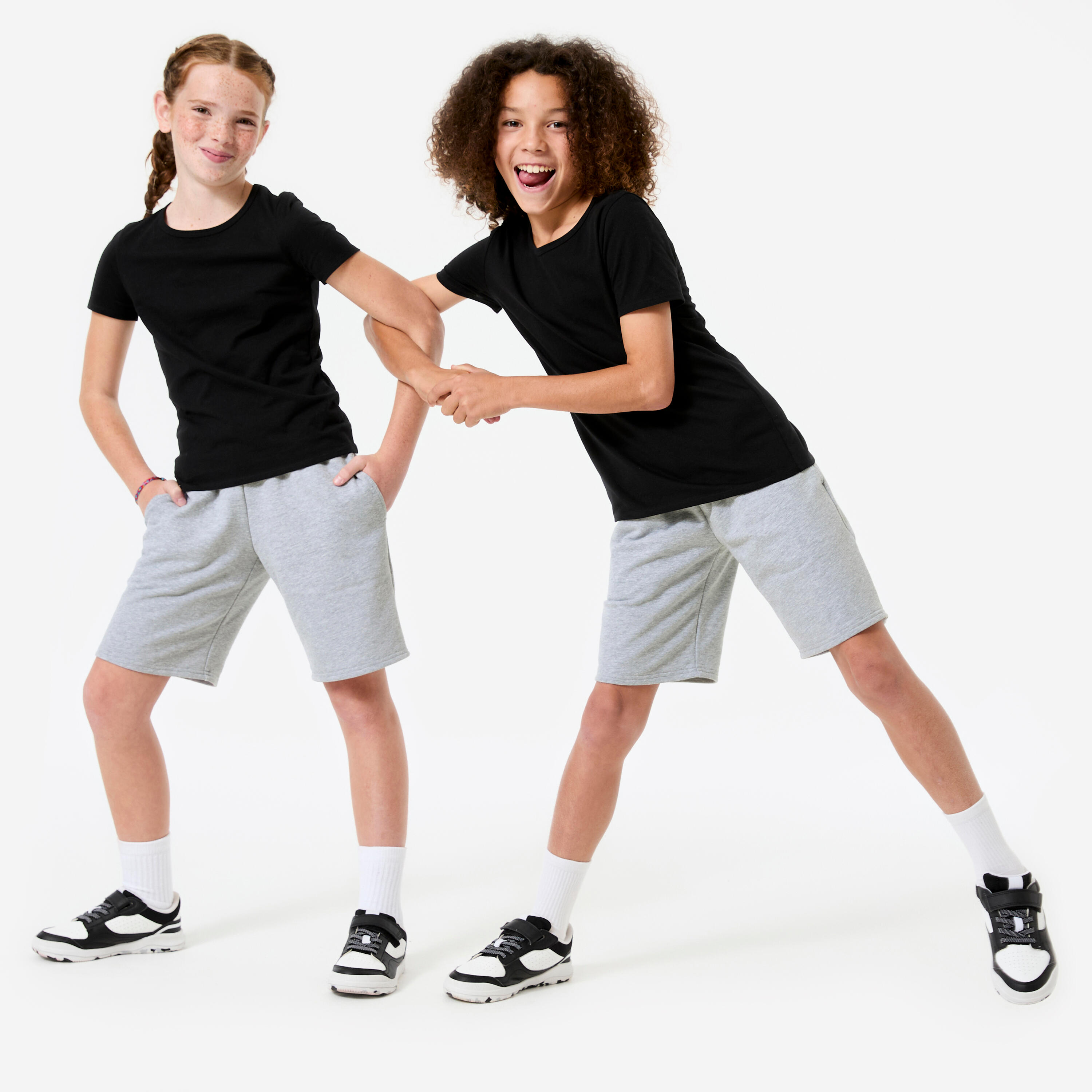 Basic-T-Shirt Kinder, schwarz 2/6