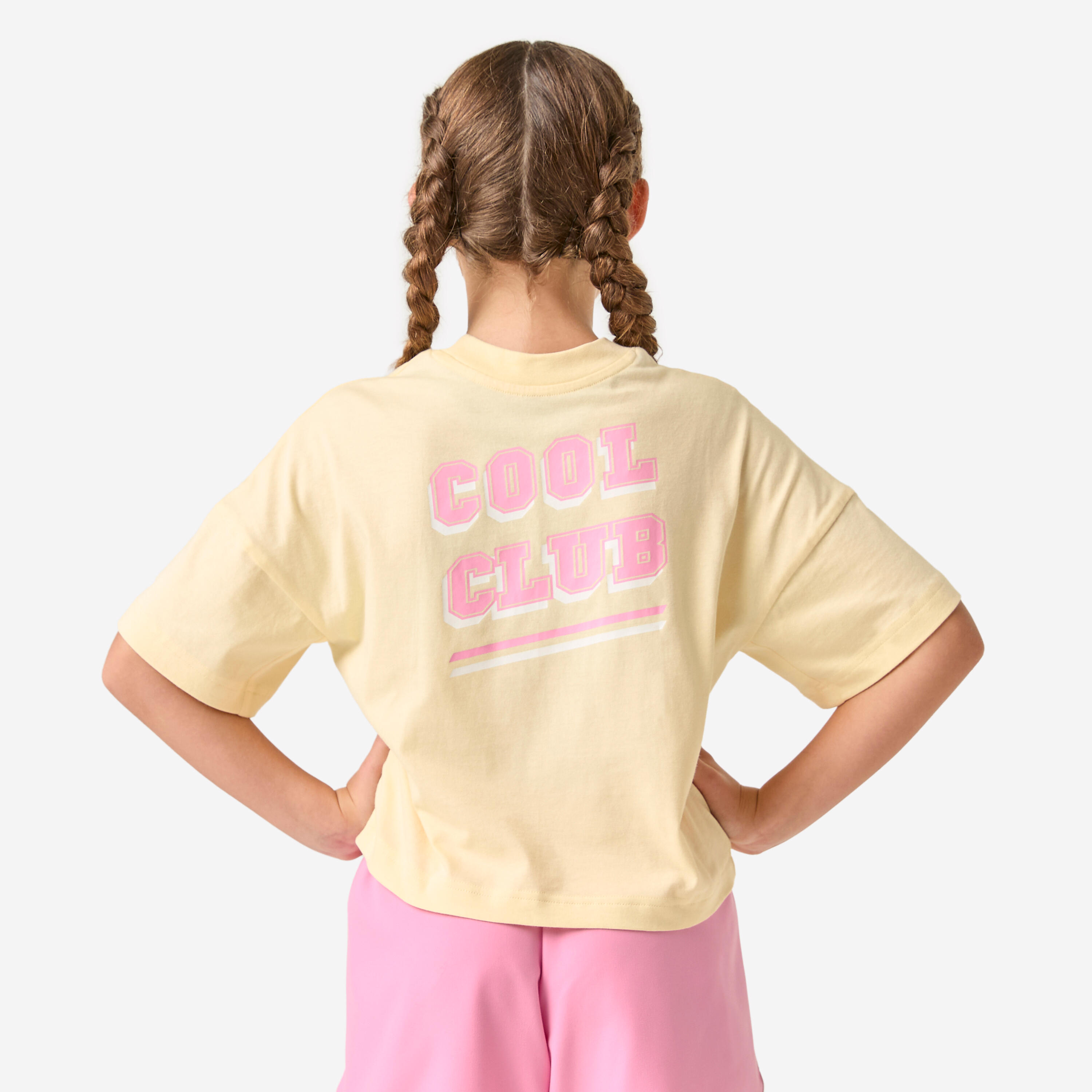 Tee-shirt oversize fille, jaune vanille 4/7