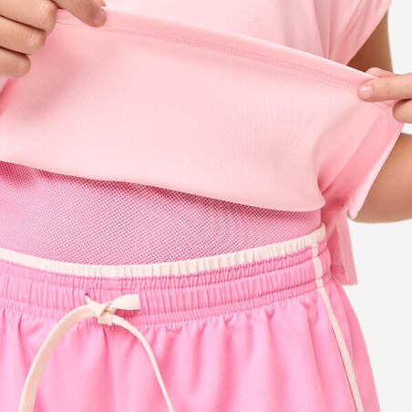 Футболка спортивна для дівчат 2-в-1 рожева