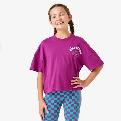 T-shirt voor meisjes roze/paars