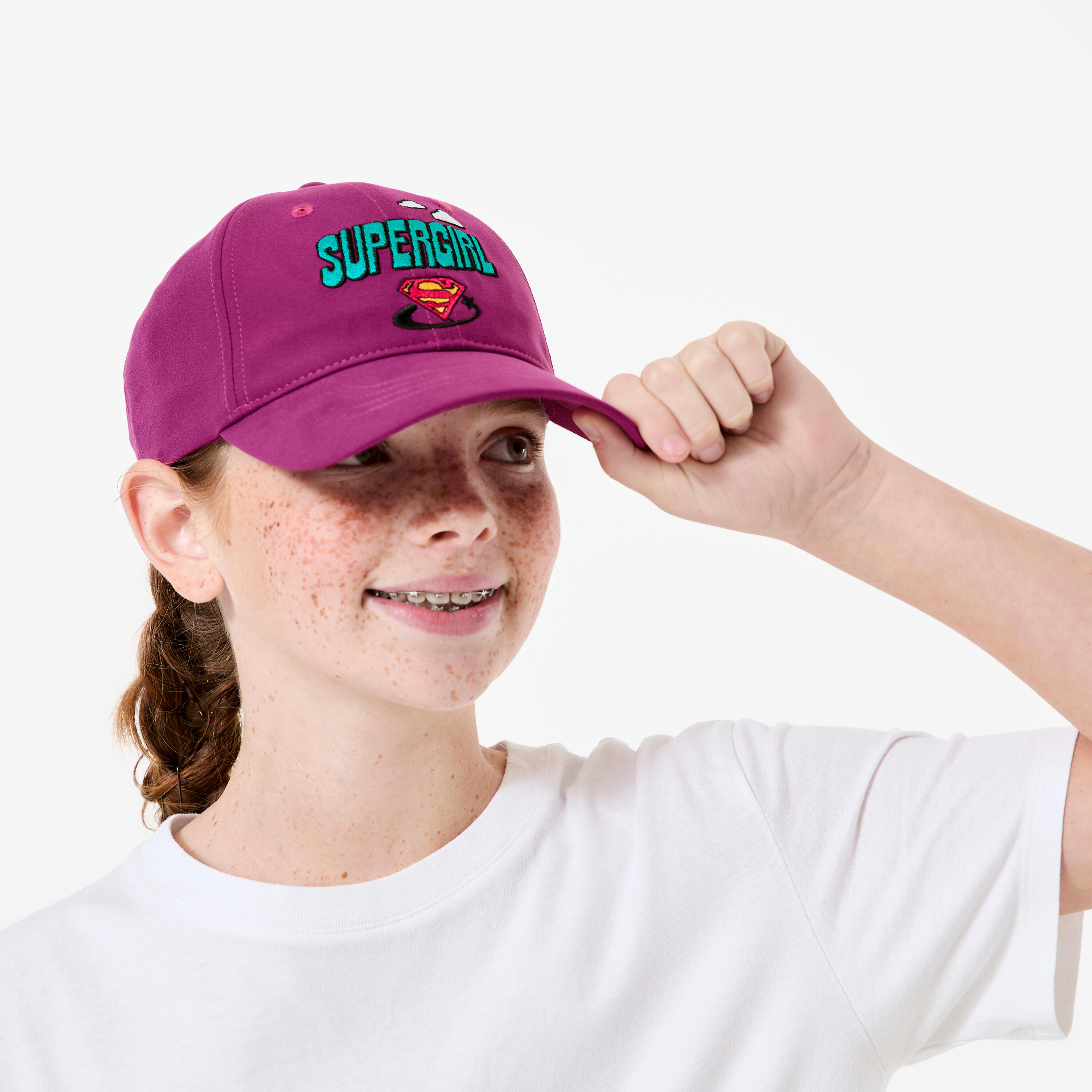 Boné de Educação Física Menina Supergirl Fúchsia 2/7