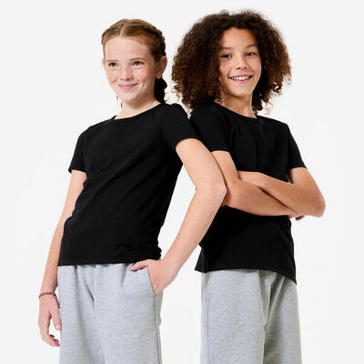 T-shirt nera bambino ginnastica slim fit