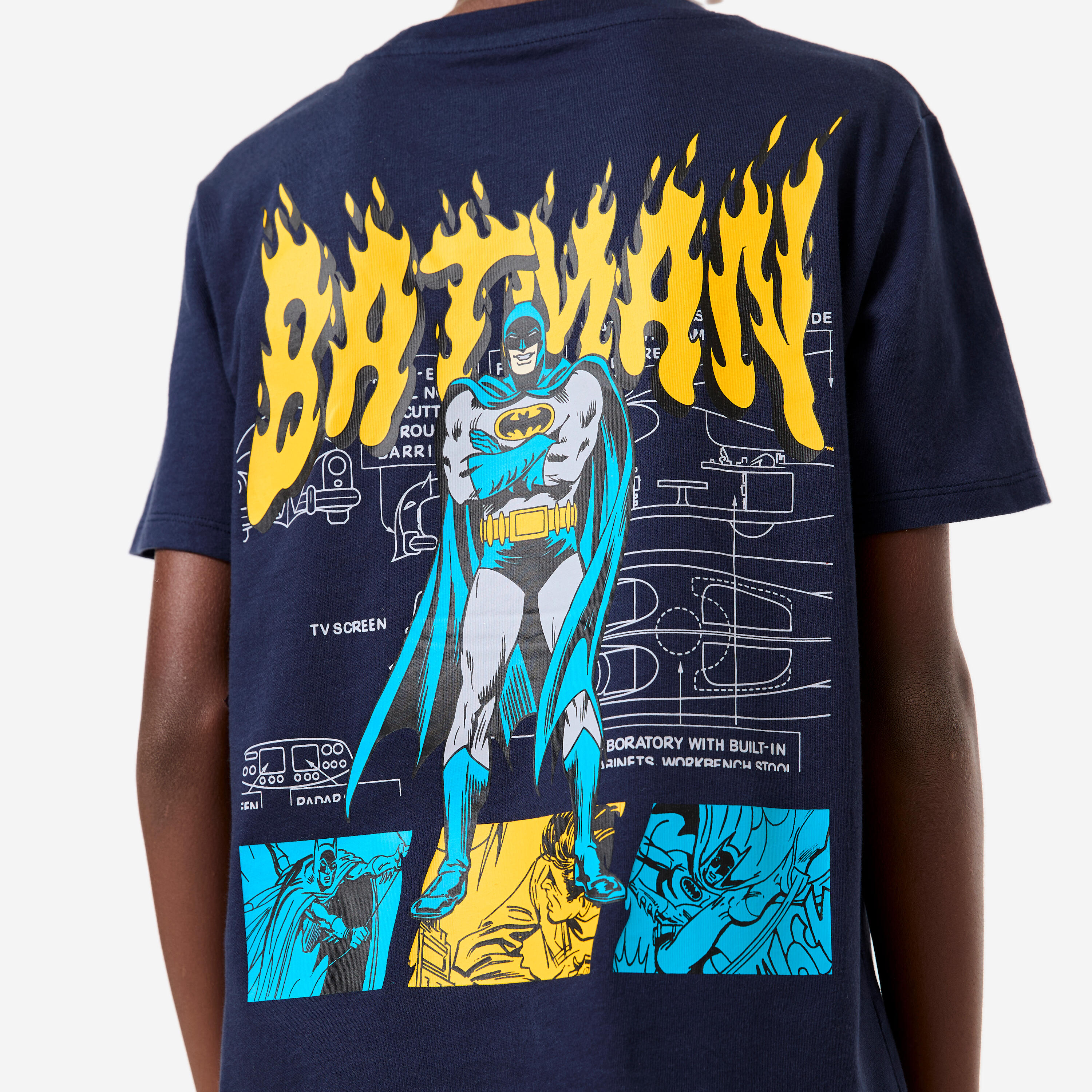 Kids' Batman T-Shirt - Dark Blue - DECATHLON