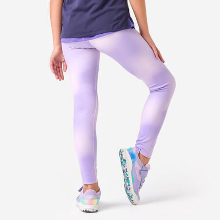 Легінси спортивні для дівчат темно-рожеві з принтом