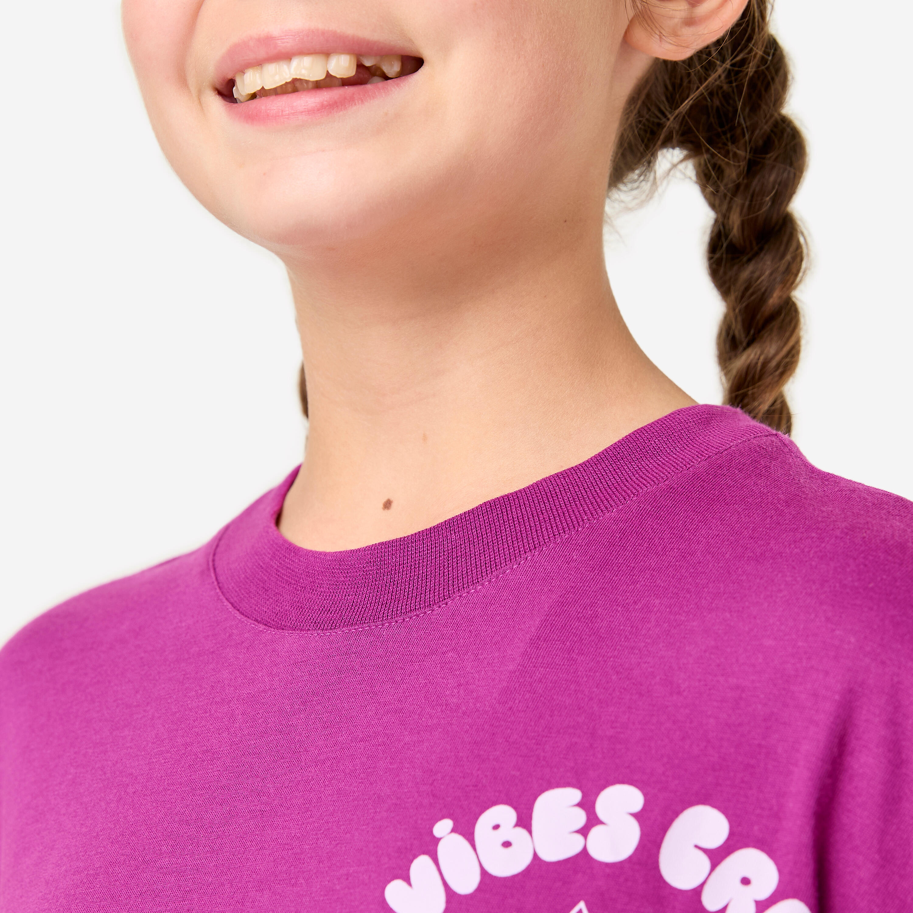 T-shirt bambina ginnastica oversize traspirante rosa 5/13
