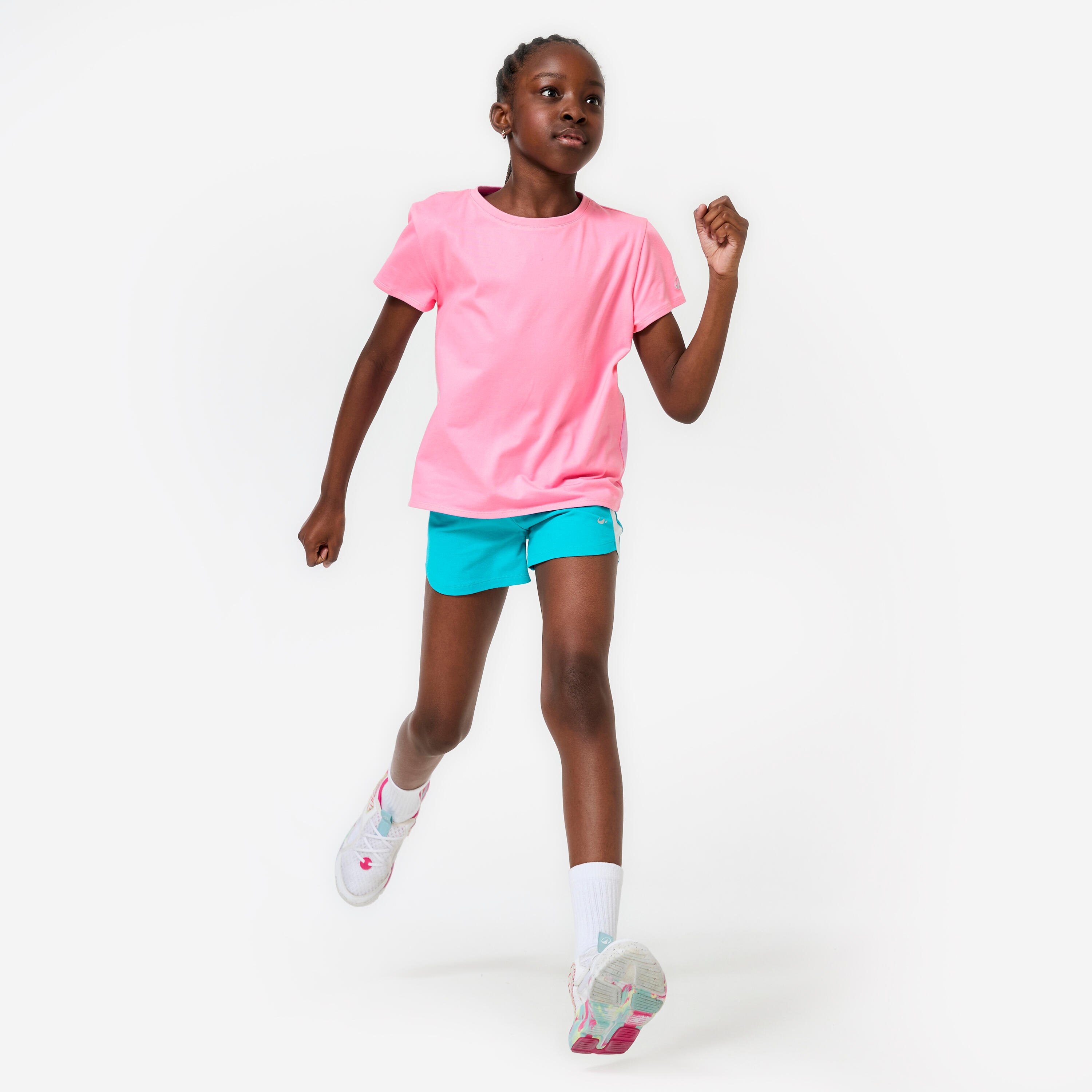 T-shirt coton fille, rose 2/4