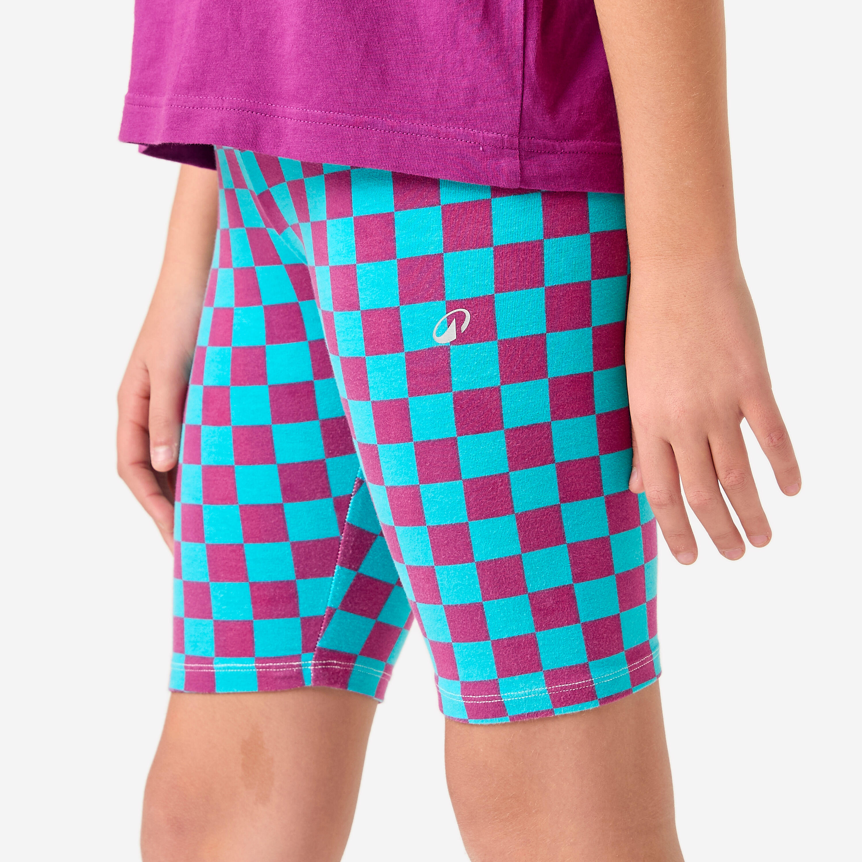Pantaloncini ciclisti bambina ginnastica slim fit cotone multicolore stampati 5/9