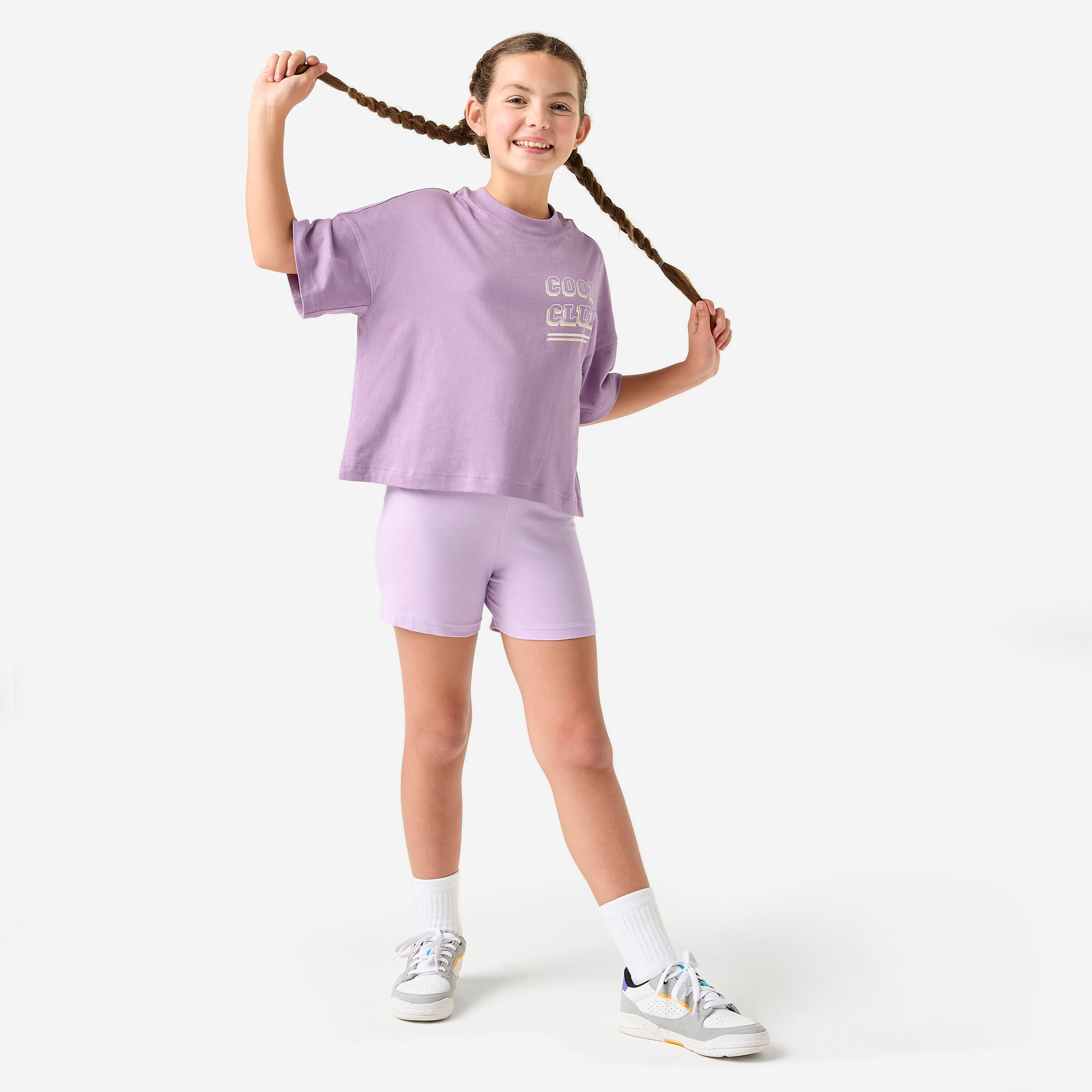 Tee-shirt oversize fille, violet clair 2/7