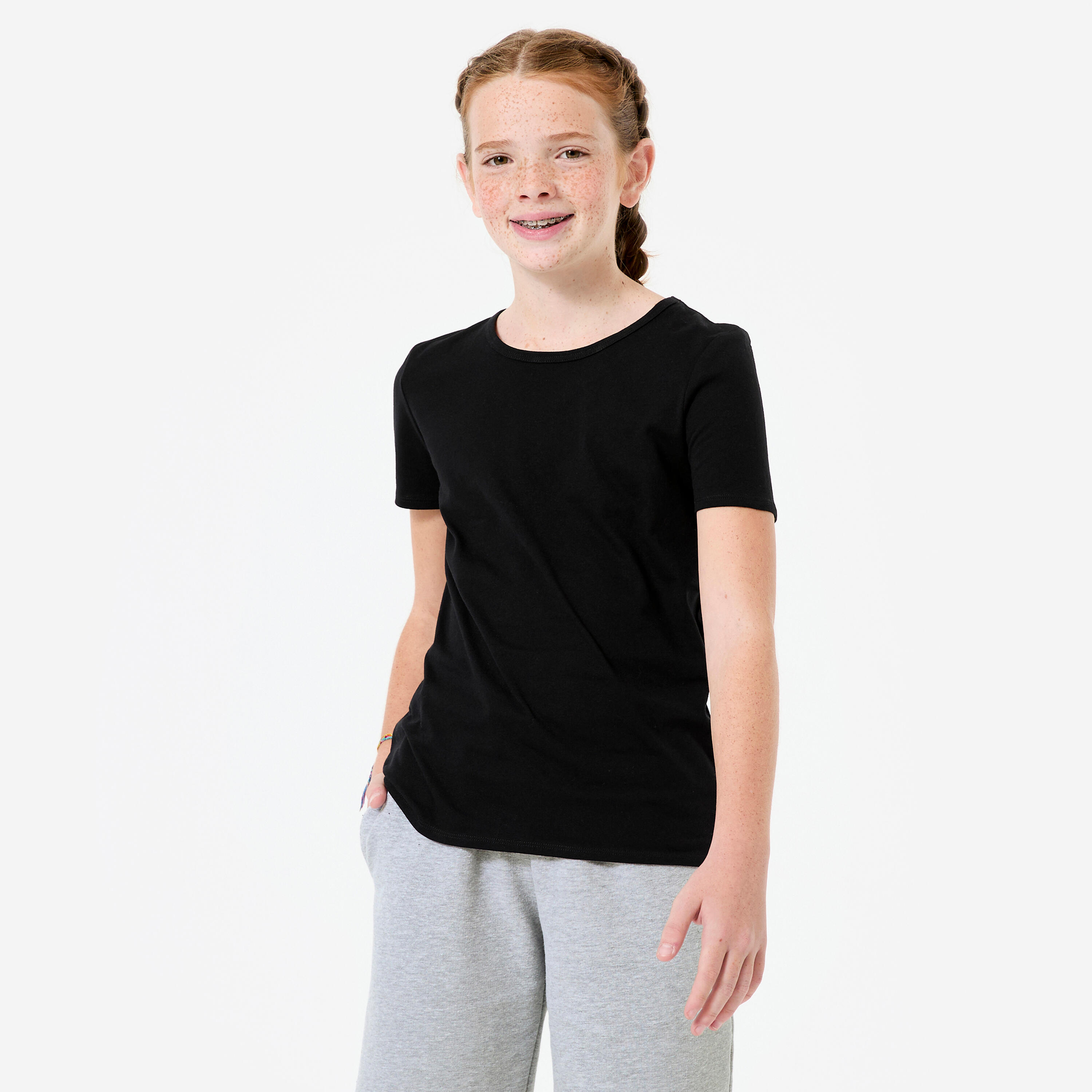 Basic-T-Shirt Kinder, schwarz 6/6
