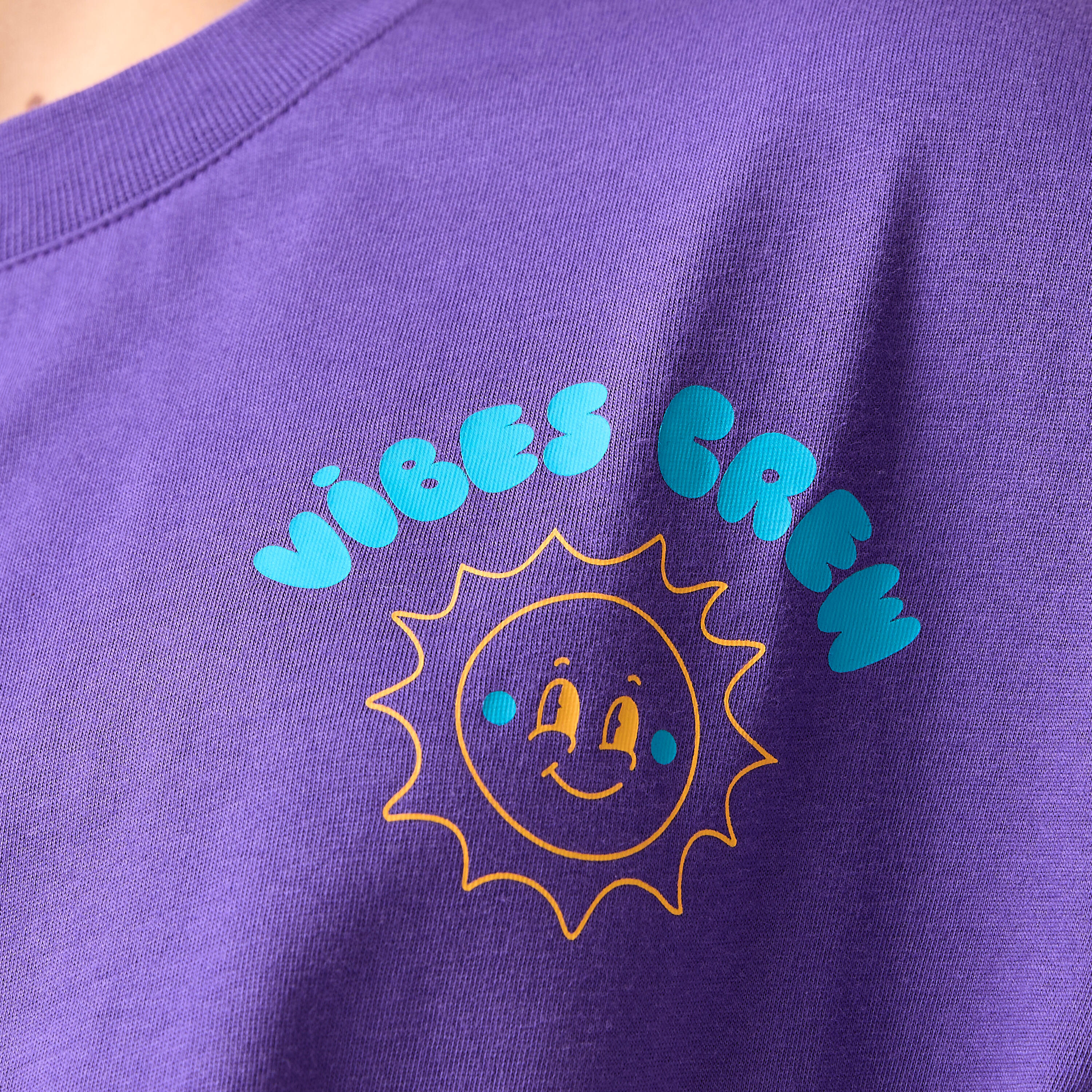 Tee-shirt oversize fille, violet foncé 3/11