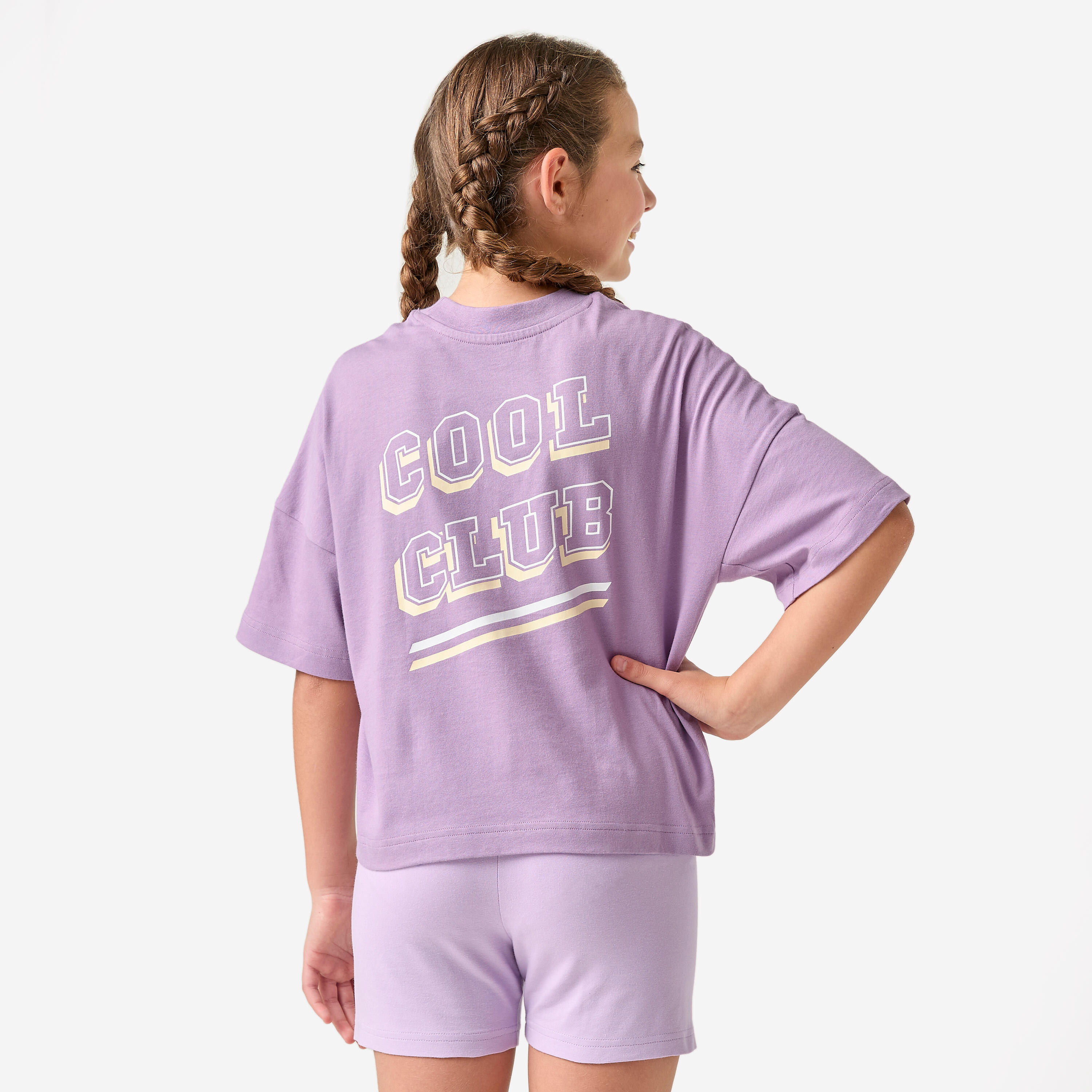 Tee-shirt oversize fille, violet clair 4/7