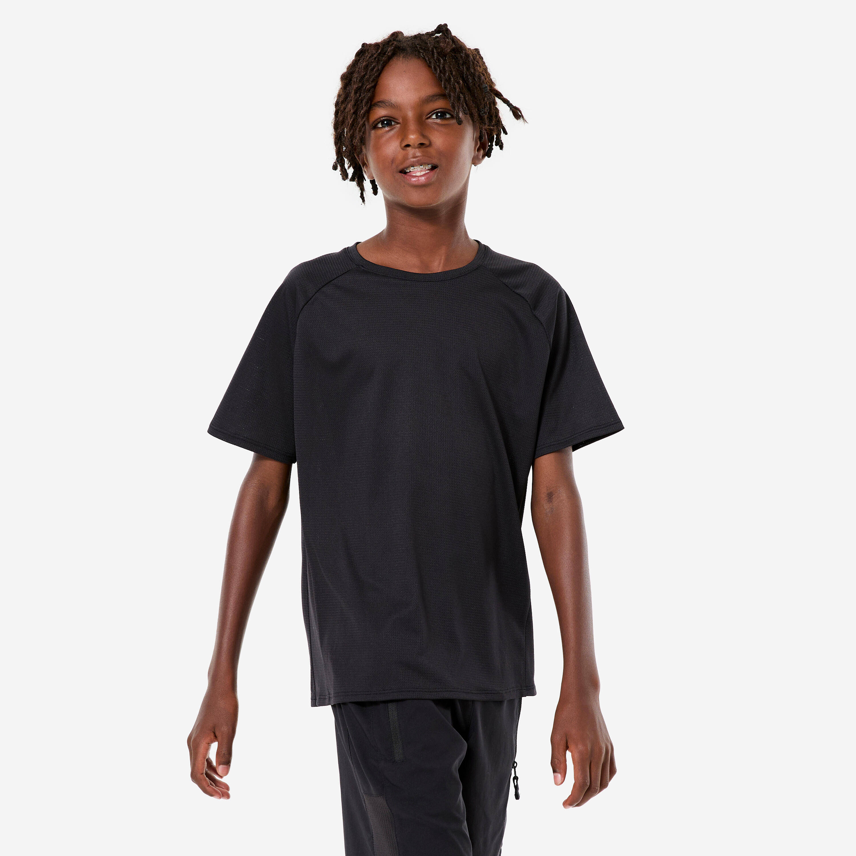 Kids' Unisex Plain Synthetic T-Shirt - Black -  5