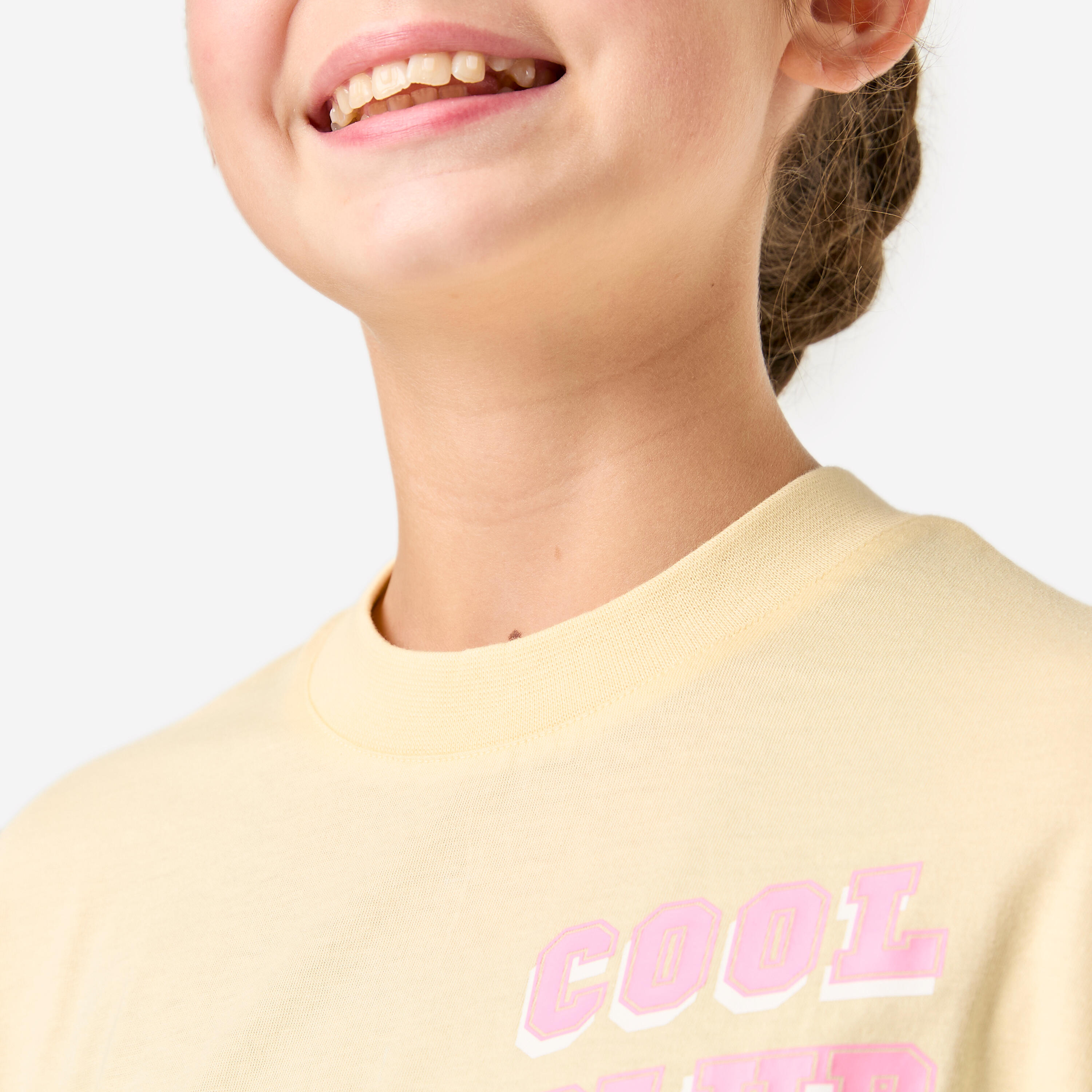 Tee-shirt oversize fille, jaune vanille 5/7