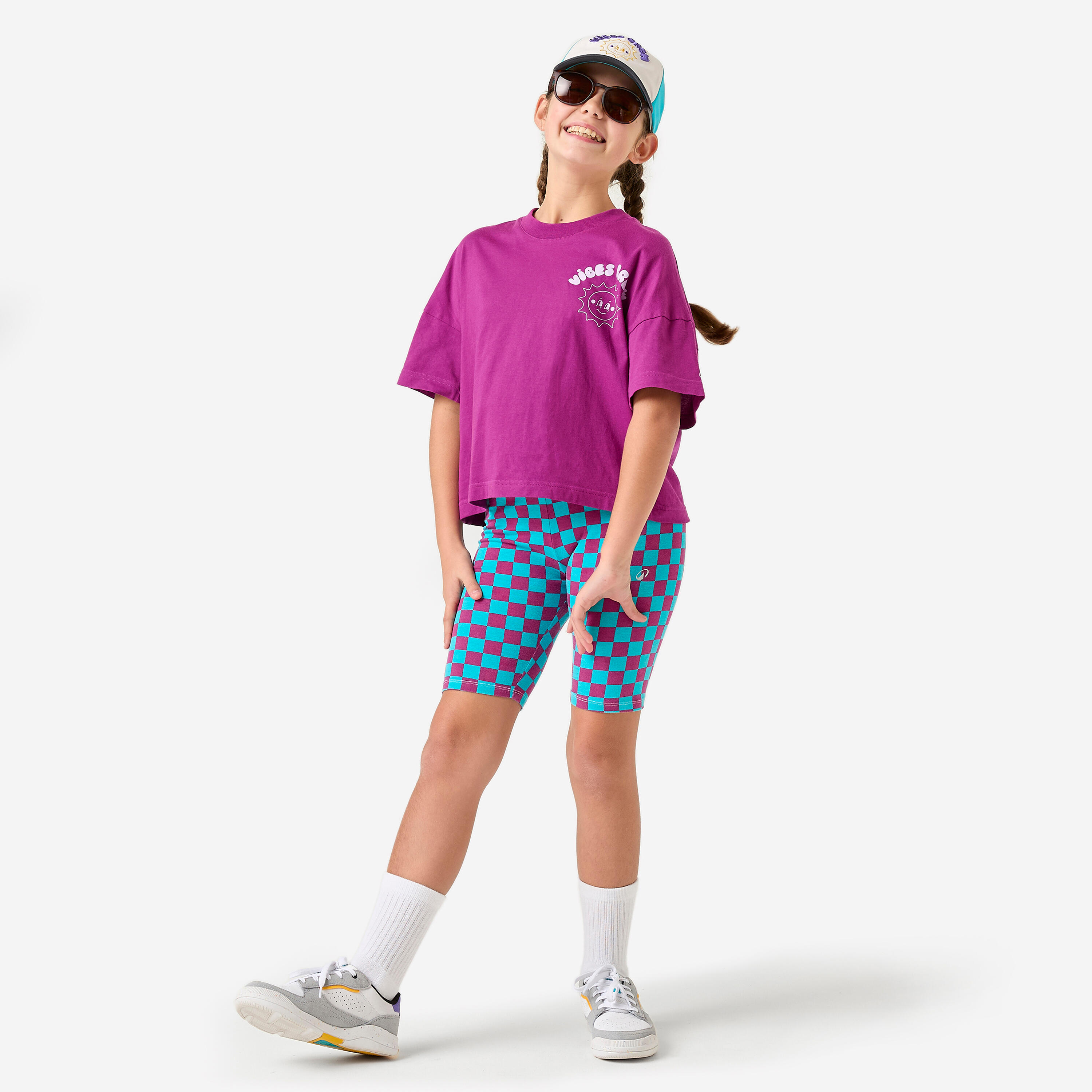 T-shirt bambina ginnastica oversize traspirante rosa 2/13