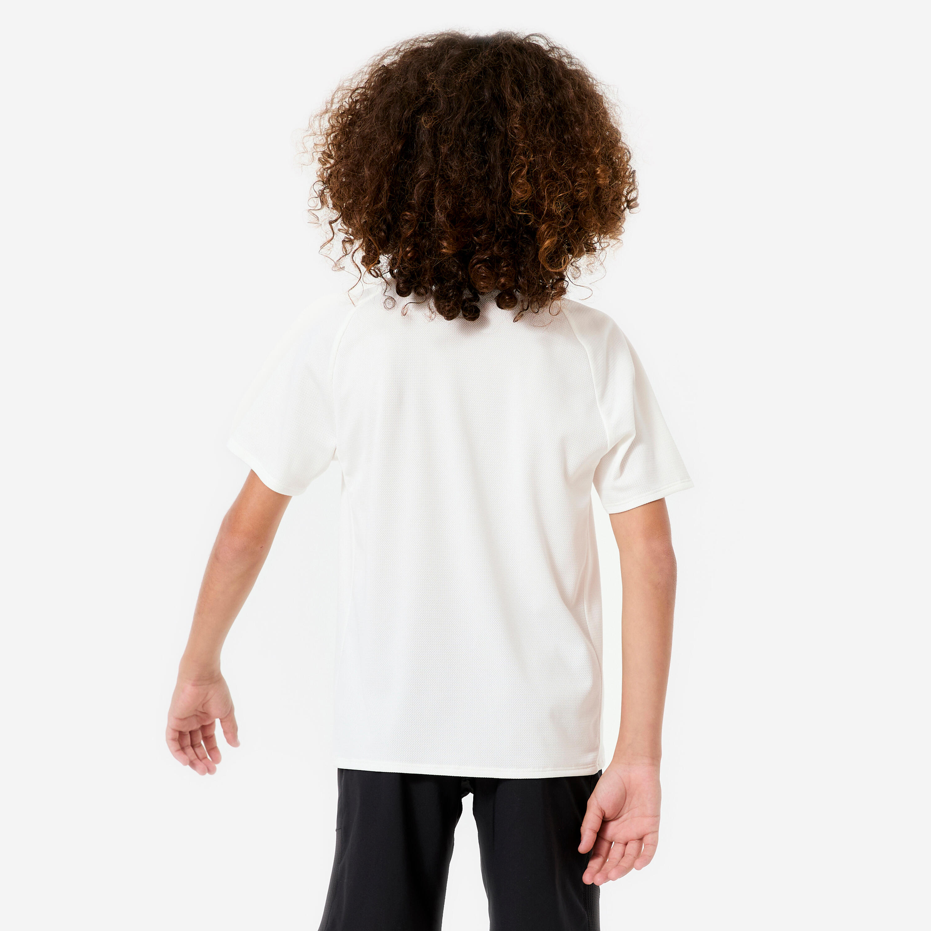 Synthetisches einfarbiges T-Shirt Kind unisex, weiss 4/8