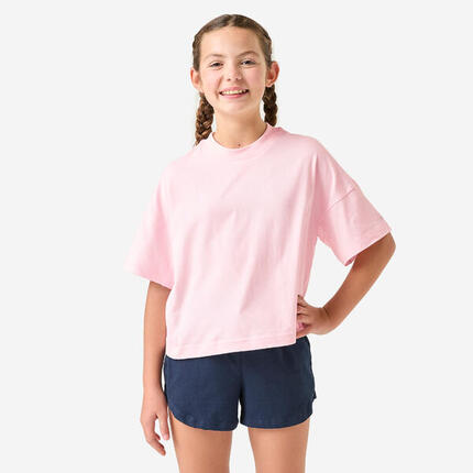 Tee-shirt oversize fille, rose bonbon