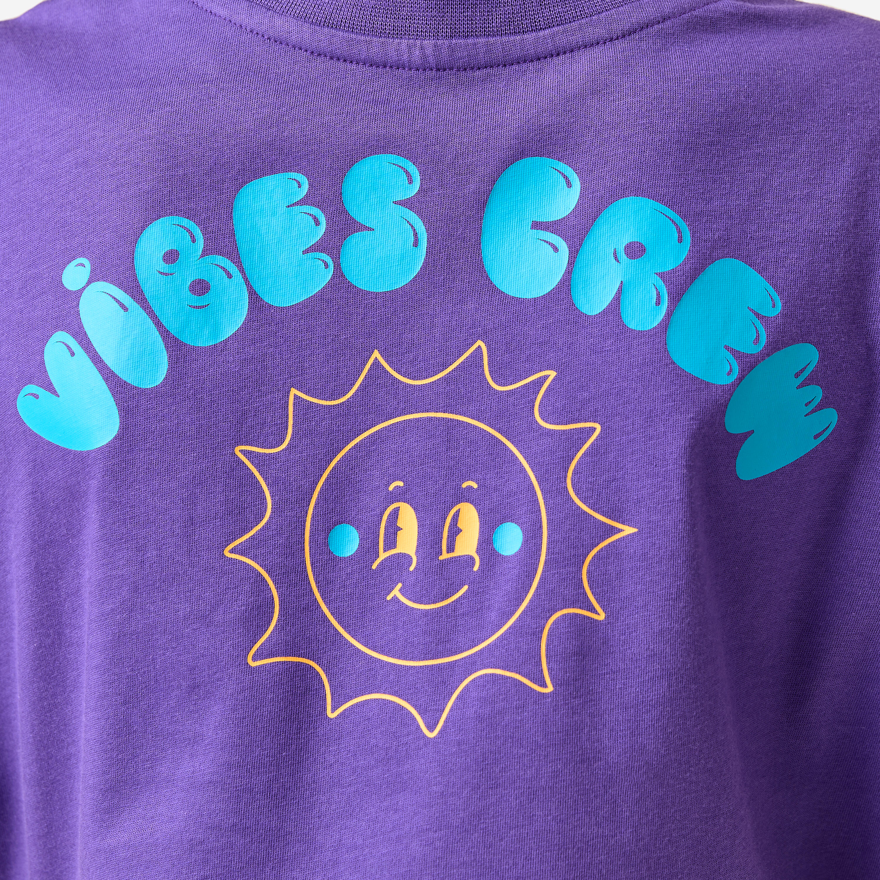Tee-shirt oversize fille, violet foncé 7/11