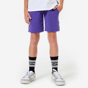 Pantalón Corto Múltiples Deportes Niños Violeta Oscuro Algodón