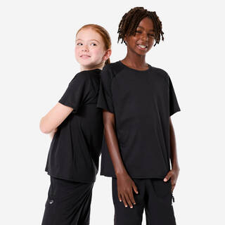 Kids' Unisex Plain Synthetic T-Shirt - Black