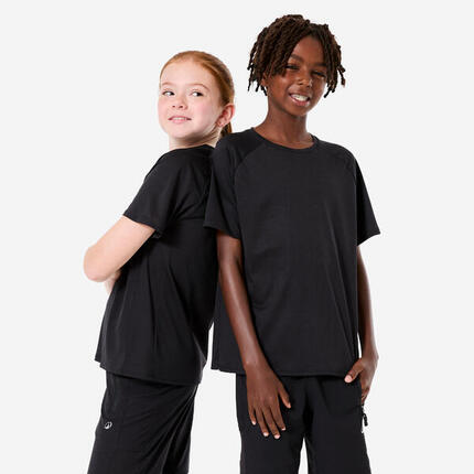 Tee-shirt enfant uni mixte, noir