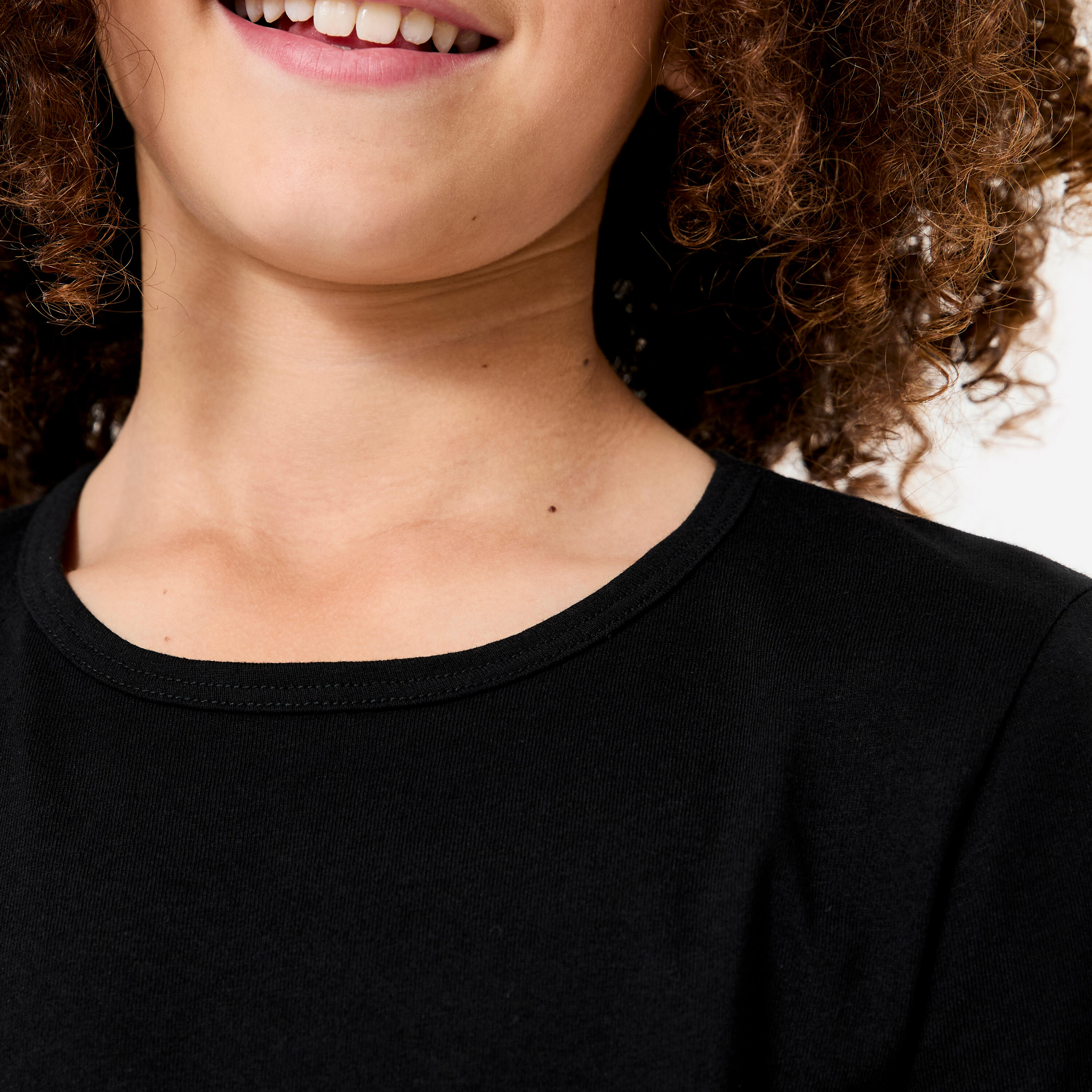 Basic-T-Shirt Kinder, schwarz 3/6