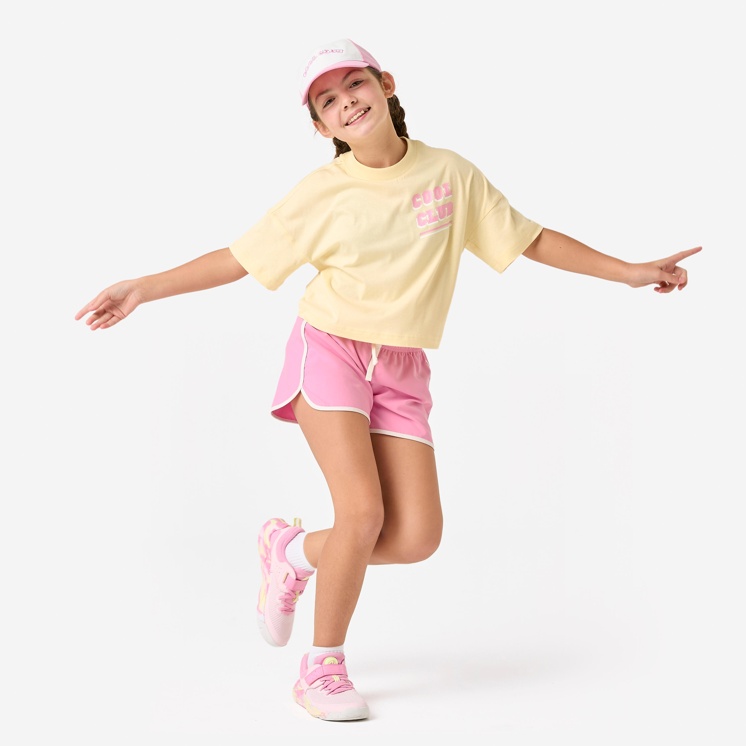 Tee-shirt oversize fille, jaune vanille 2/7