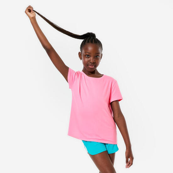 T-shirt coton fille, rose