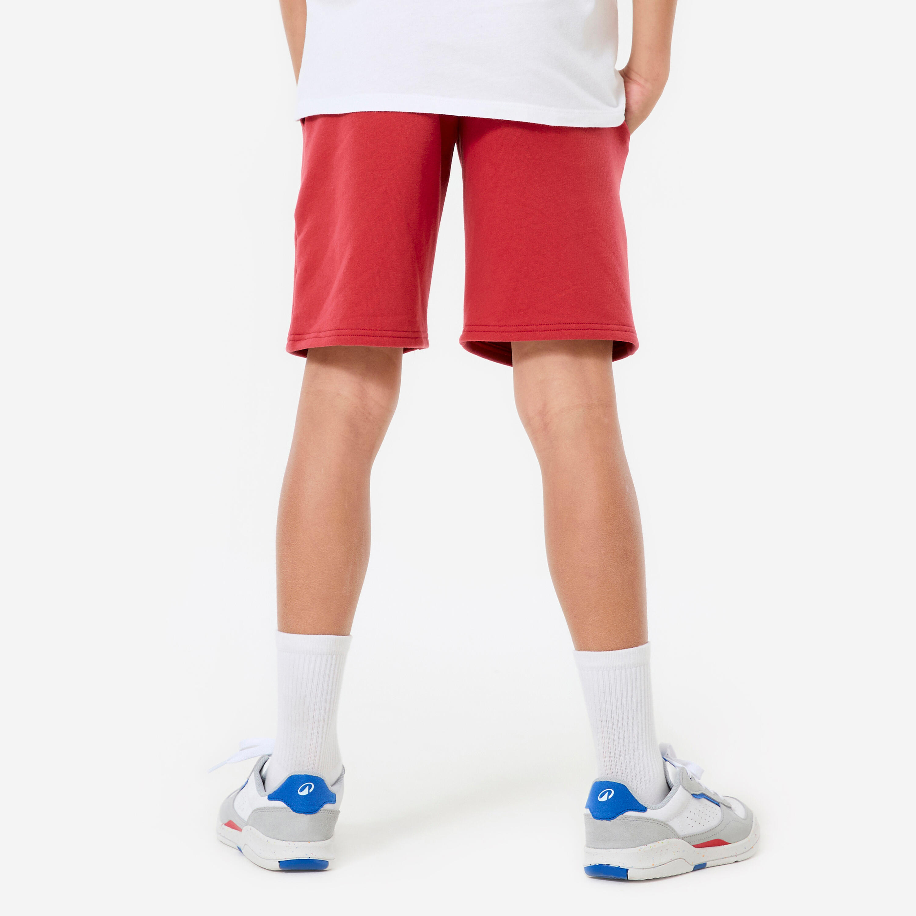 Pantaloncini bambino ginnastica regular fit cotone rosso scuro 4/7