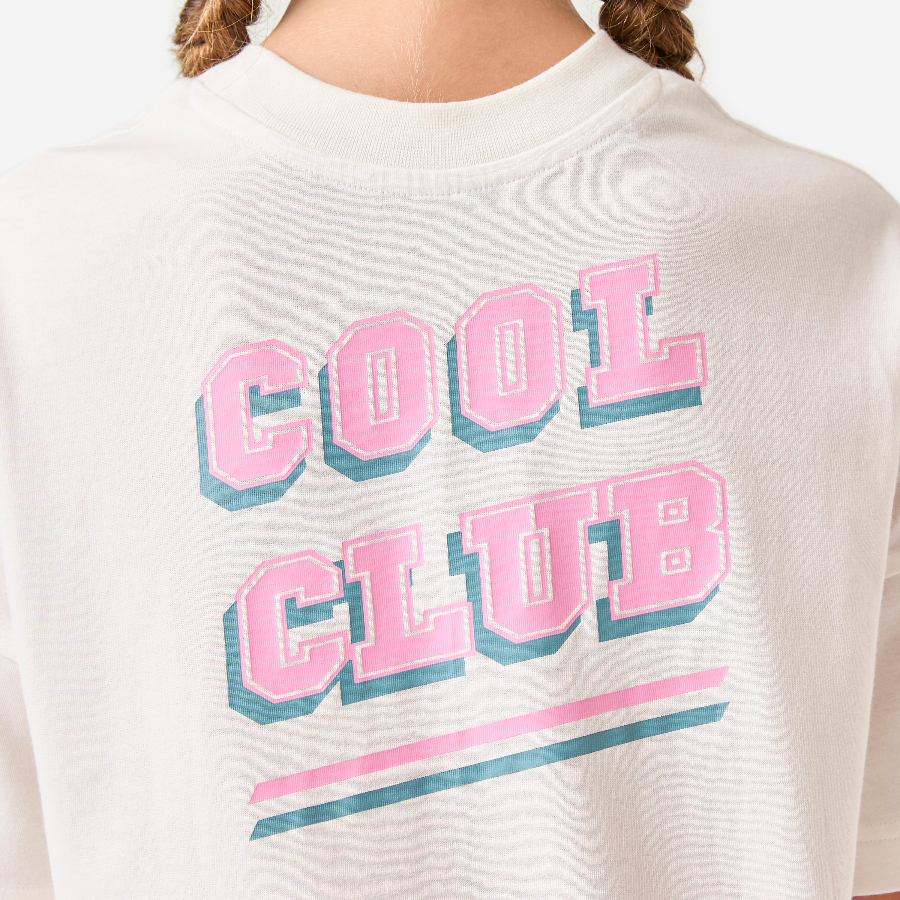 Tee-shirt oversize fille, blanc coton 7/7