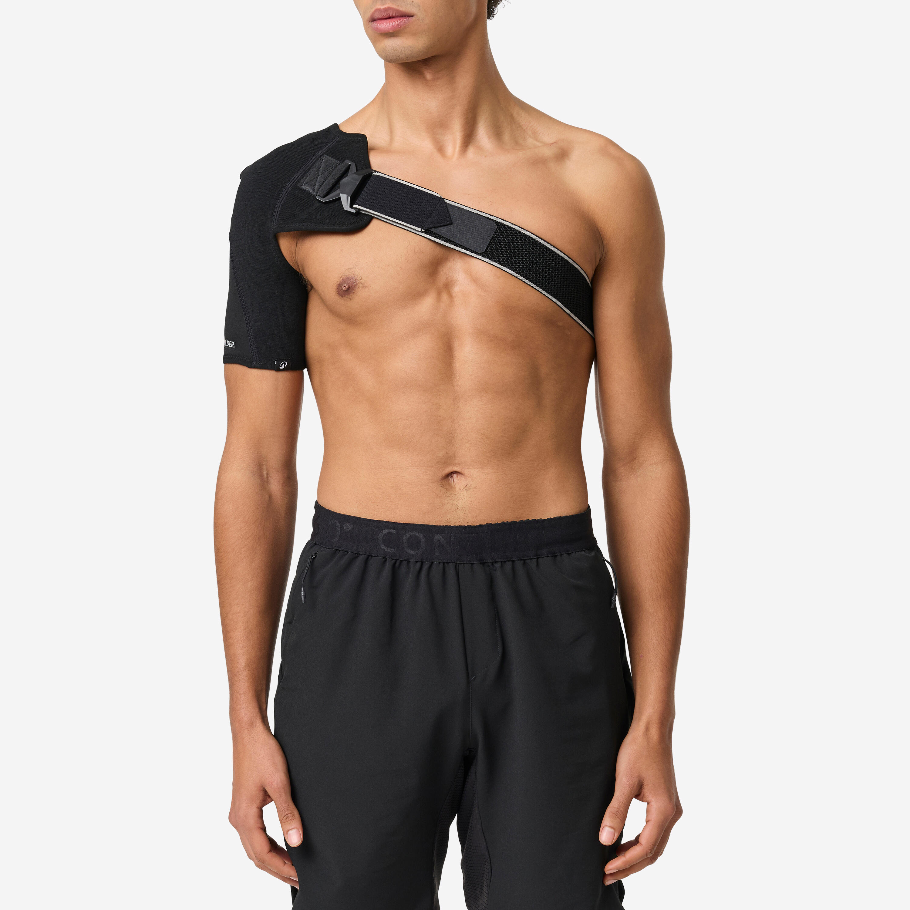 Right or Left Shoulder Pad with Tightening Strap - Smoked Black