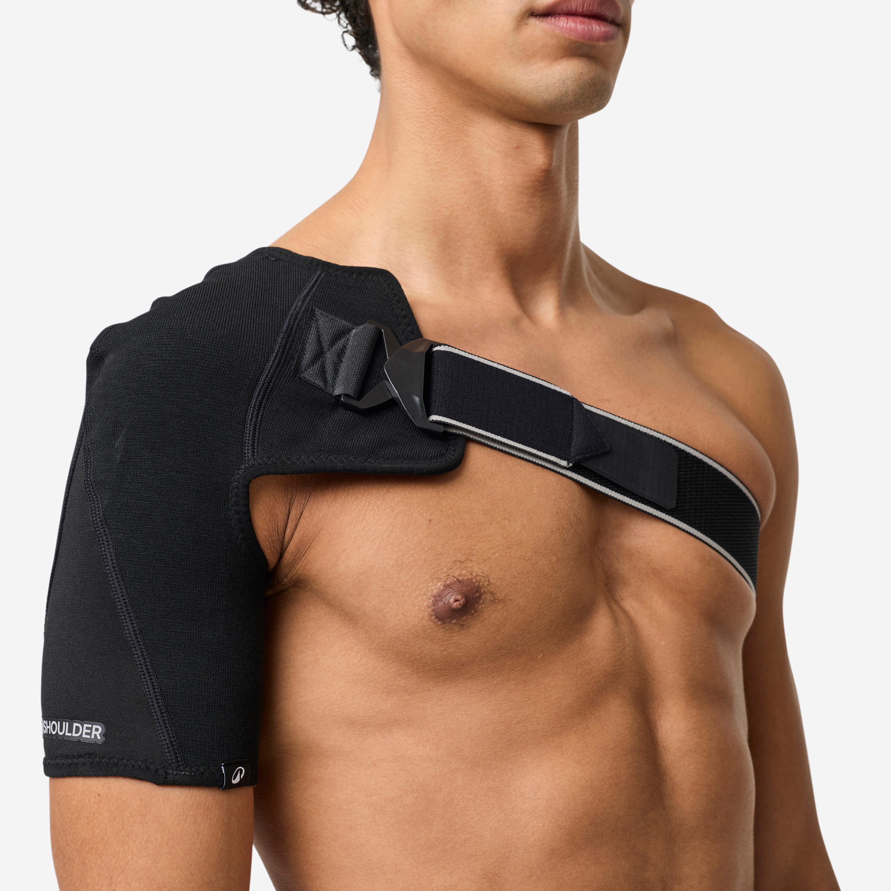 Right or Left Shoulder Pad with Tightening Strap - Smoked Black