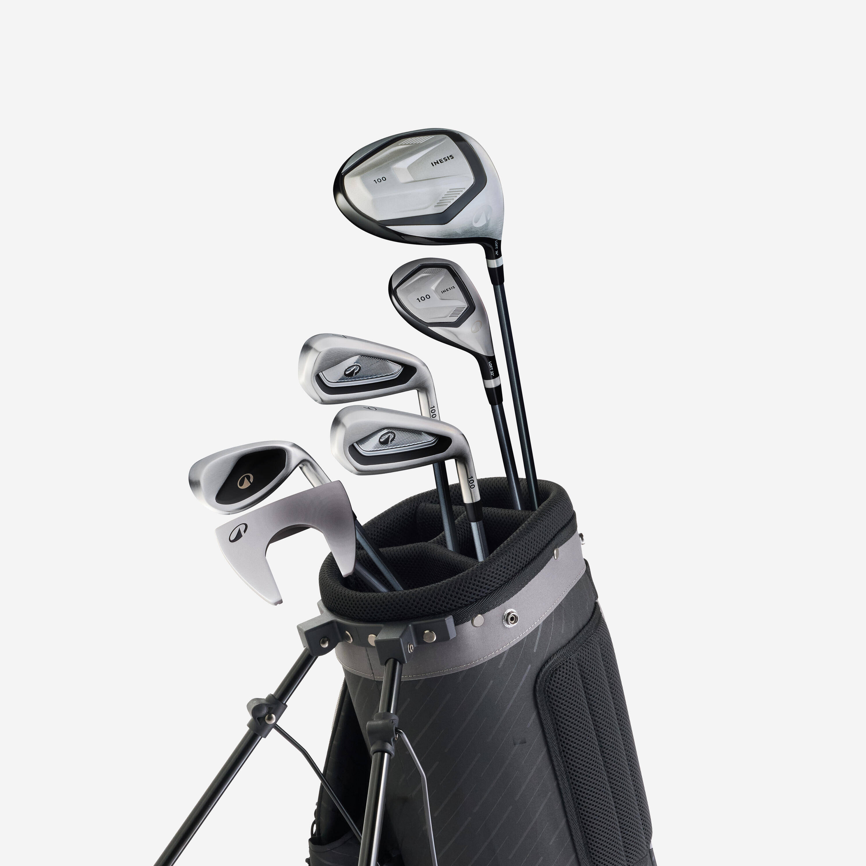 Half set 6 golf clubs right-handed graphite + bag -  1