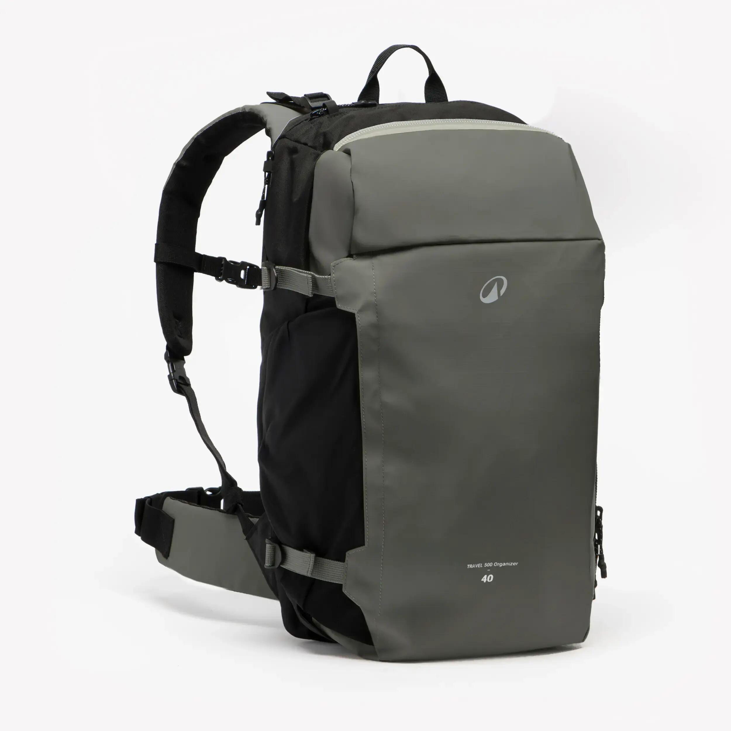 Travel Backpack 500 Organizer 40L Khaki -  1