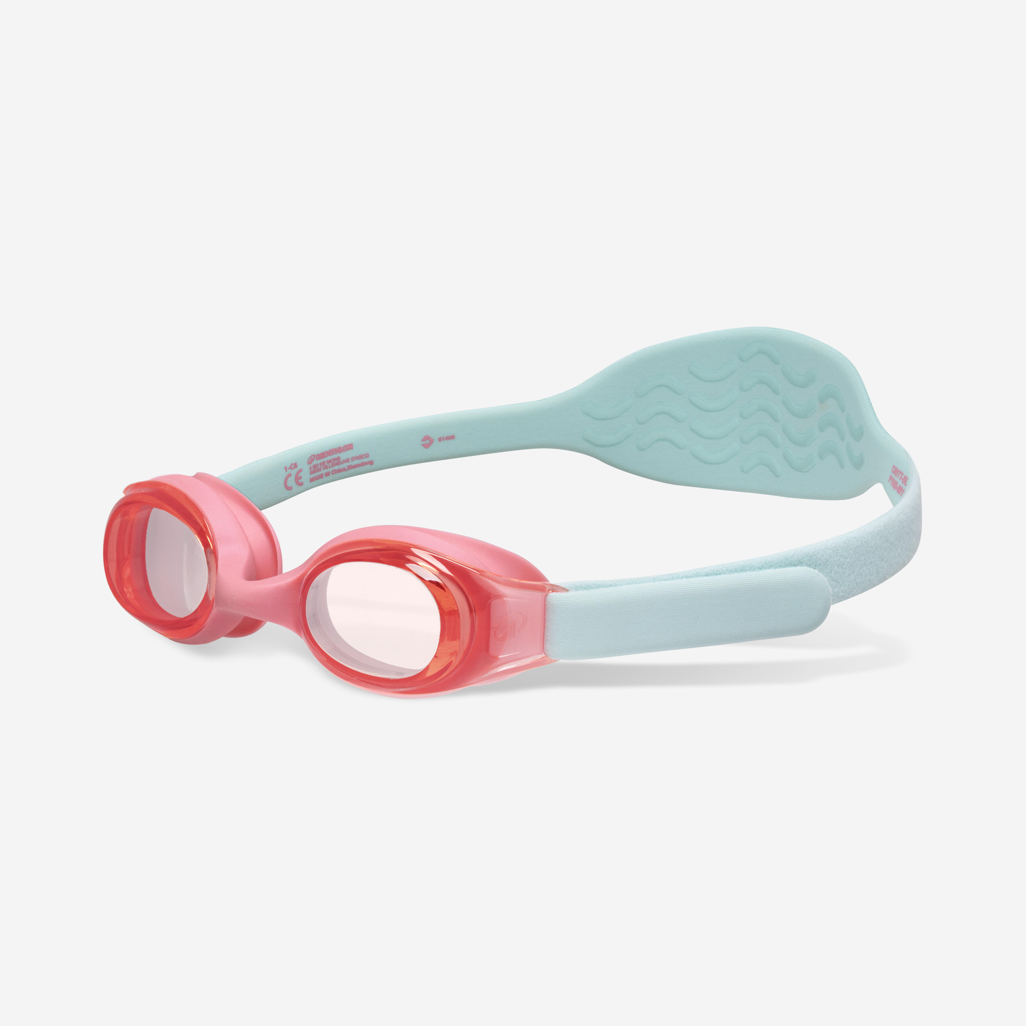 Swimming goggles, Kuwee turquoise tinted pink