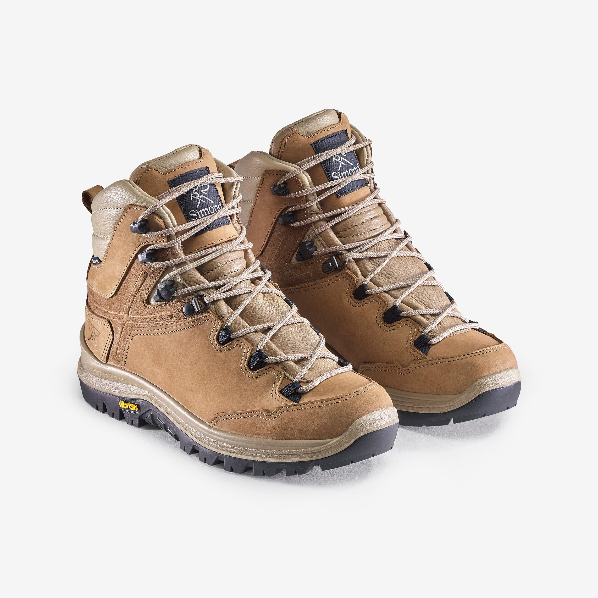 Botas montaña y trekking de piel impermeables suela Vibram Mujer Forclaz MT500 3/20