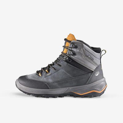 Scarpe trekking uomo MT100 cuoio impermeabili nere