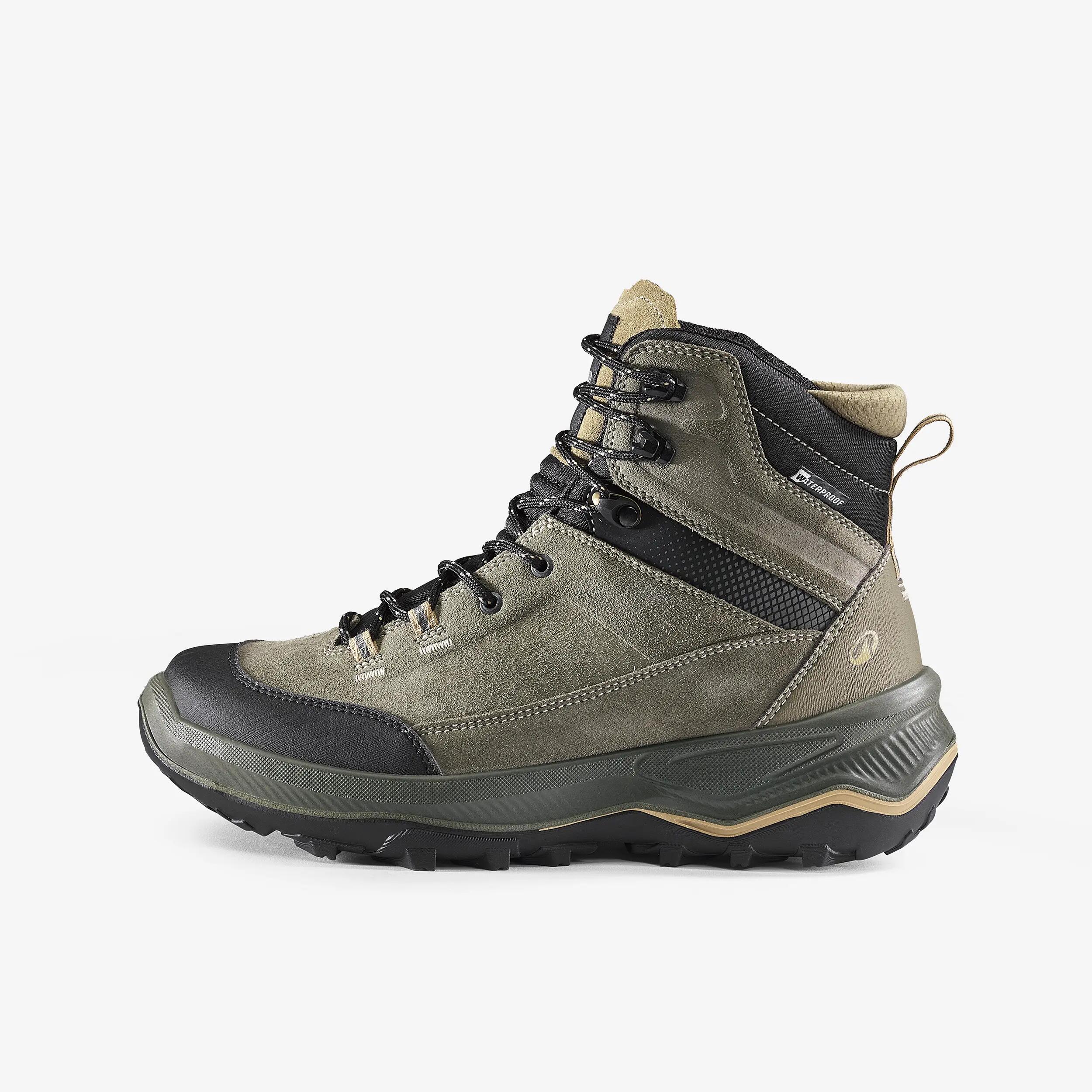 Women's Waterproof Trekking Boots MT100 Khaki Green 2/5